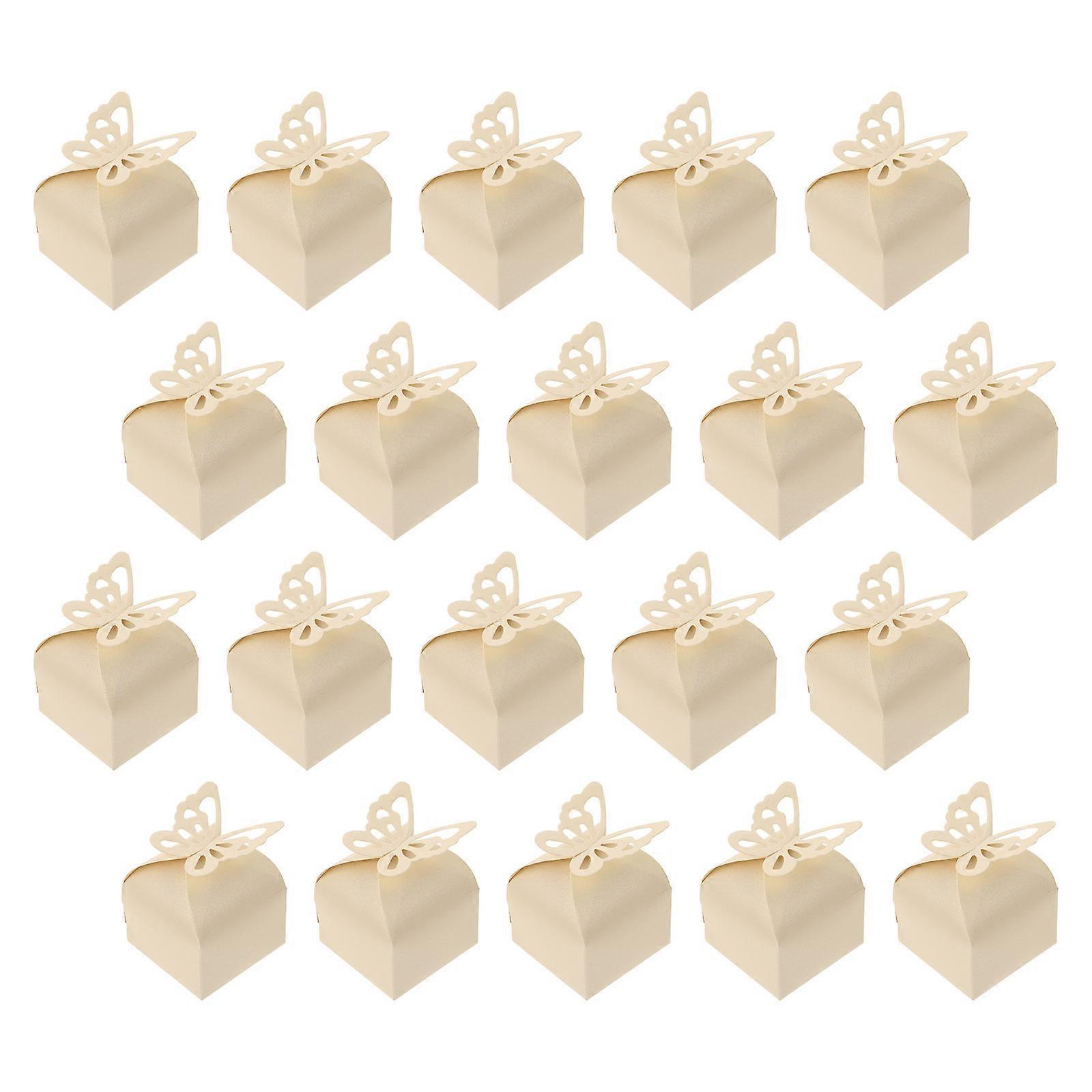 Paper Wedding Candy Box with Decorative Butterflies for 50Pcs Candy Boxes