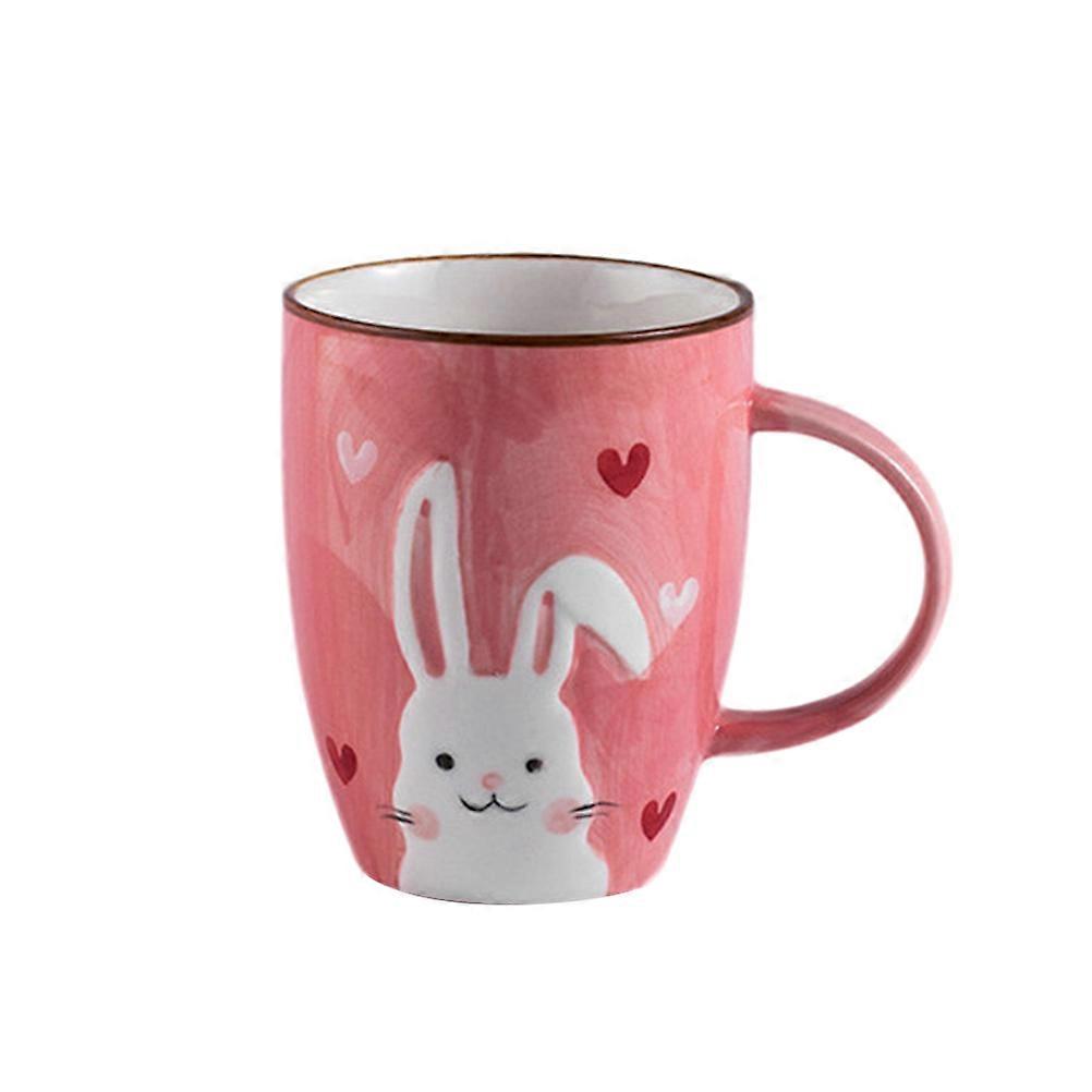 Drinking Mug Ceramic Milk Mug with Rabbit Pattern 3Pcs for Children