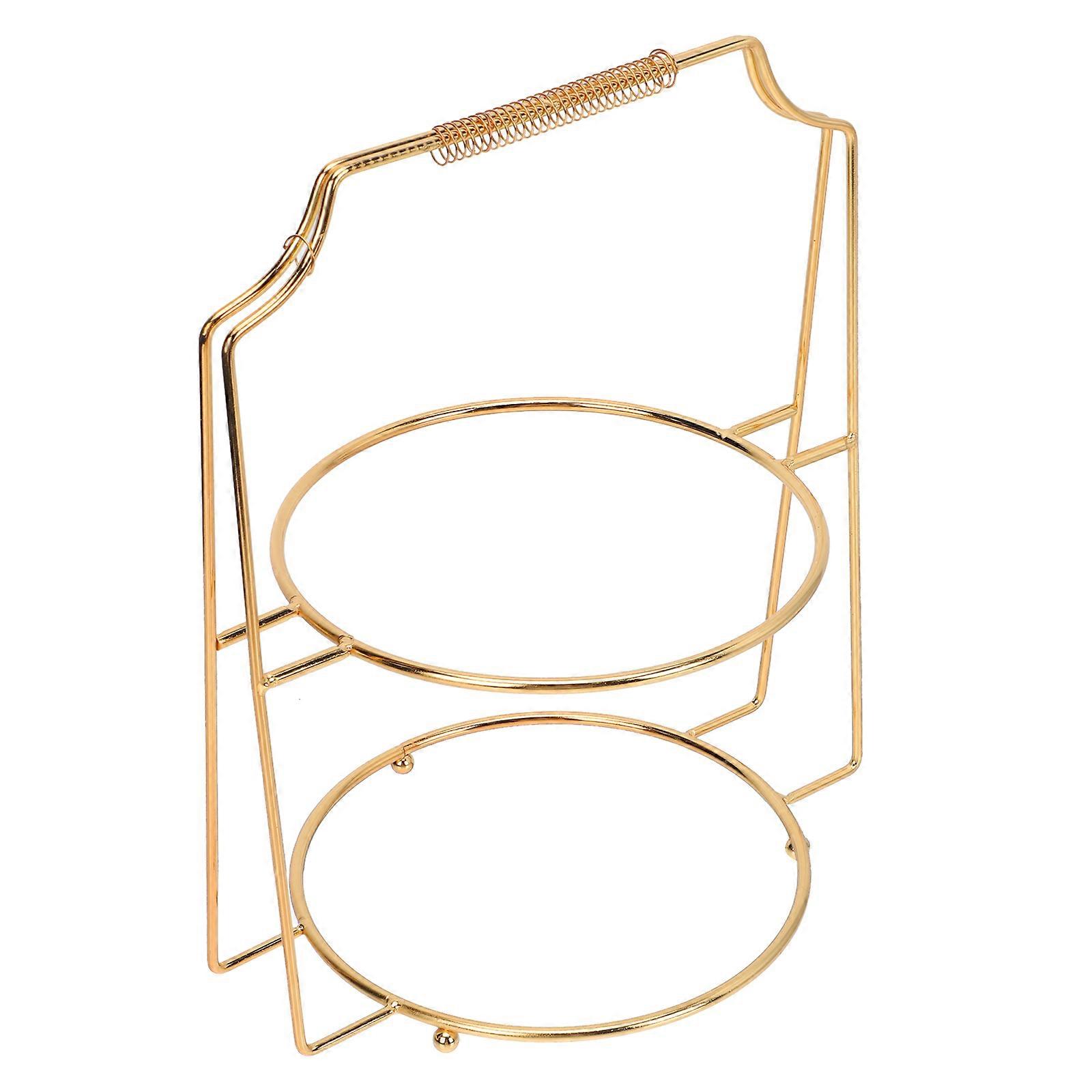 Cake Stand Double Layers Displaying Rack Made of Iron 1Pcs