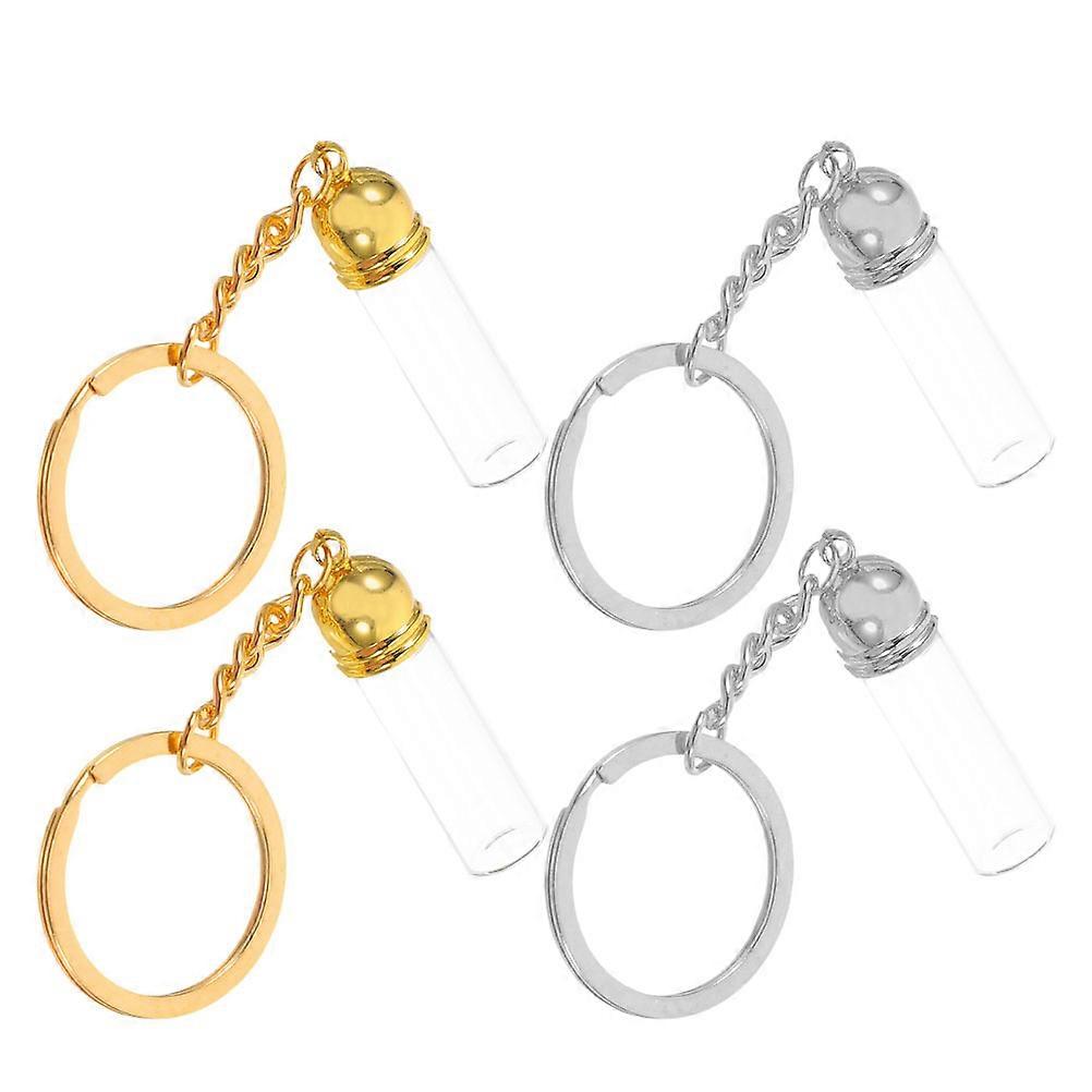 Clear Glass Perfume Bottle Keychain for Storage Use 12Pcs