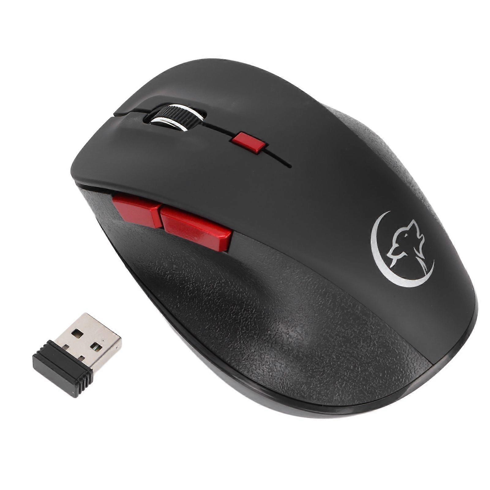 Wireless Mouse 2.4GHz 800/1200/1600/2400 Dpi 6 Button 10m Feel Comfortable Power Saving Office MouseBlack