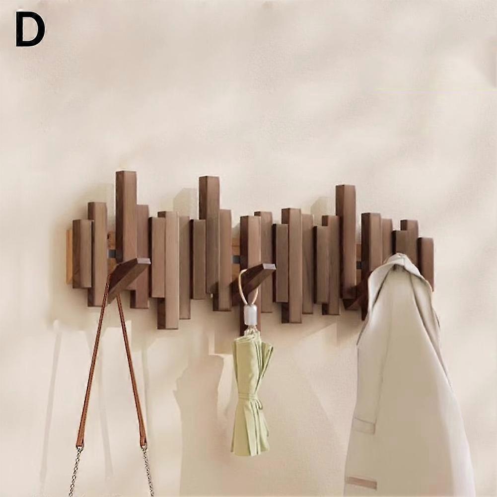 Solid Oak Wall Mounted Coat Rack with Multiple Hooks for Organized Entryway and Hallway Storage