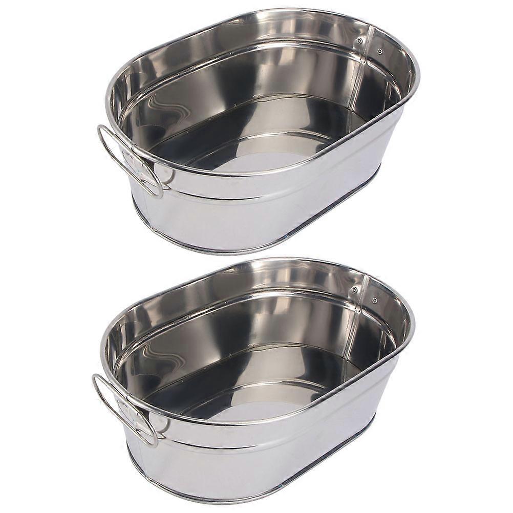 Ice Cube Bucket 6Pcs Simple And Bright Seafood Barrel Container Ideal For Restaurant Occasions 22.5X15.3CM