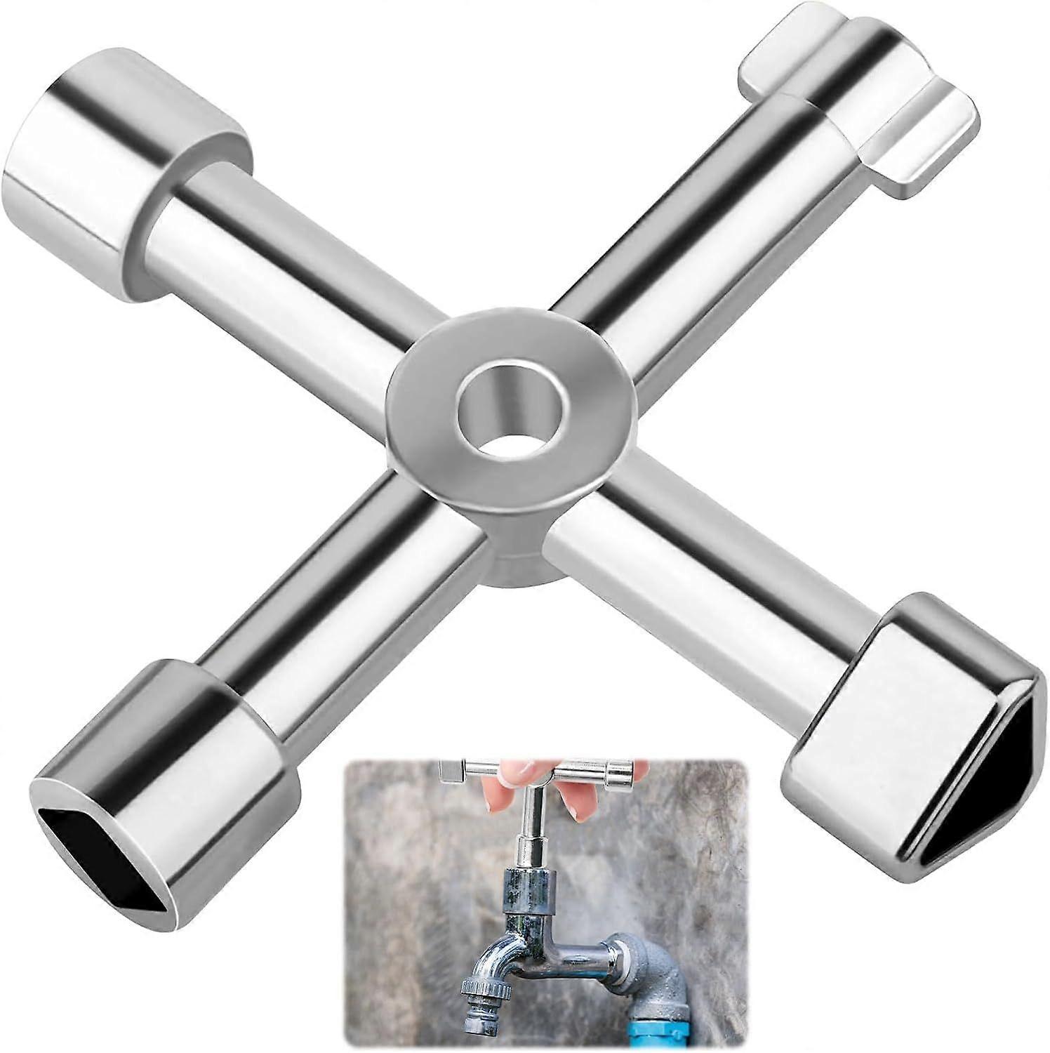 4 in 1 Meter Box Key 1 PCS Gas Meter Box Key Electric Box Key Stainless Steel Utility Key Radiator Key for Gas Meter Box Gas Box Key Gas Meter Key Mul