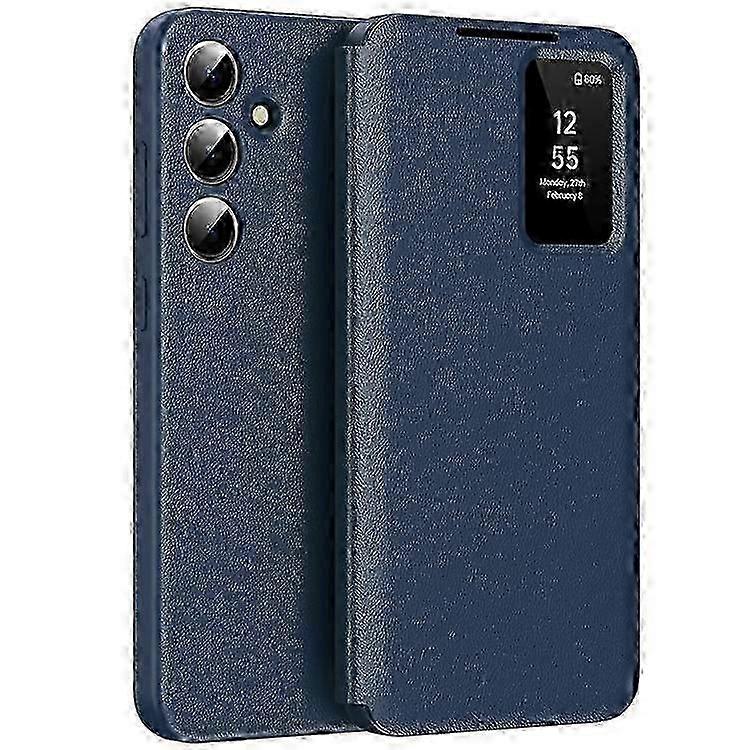 Galaxy A56 5G Case with Card Holder, Smart View Window, Leather Phone Cover