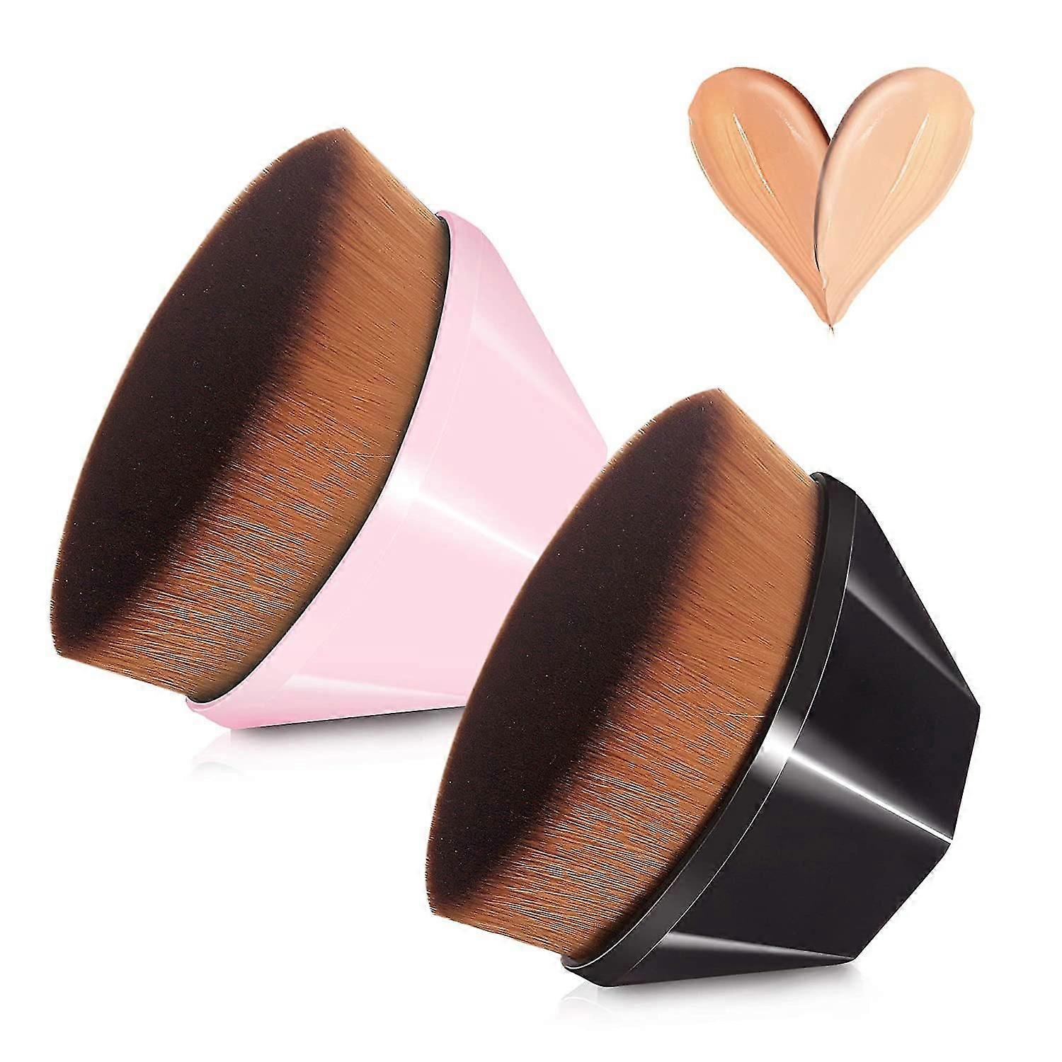 2 Pack Flawless Foundation Makeup Brush,kabuki Hexagon Face Brush