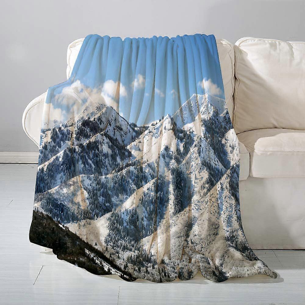 بطانيات الفانيلا ، التزلج في جبال واساتش ، يوتا ، أوغدن ، شمال سولت ليك سيتي ، يلقي على أريكة سرير بطانية رقيق رمي غرفة النوم ، الأريكة ، Bedroo