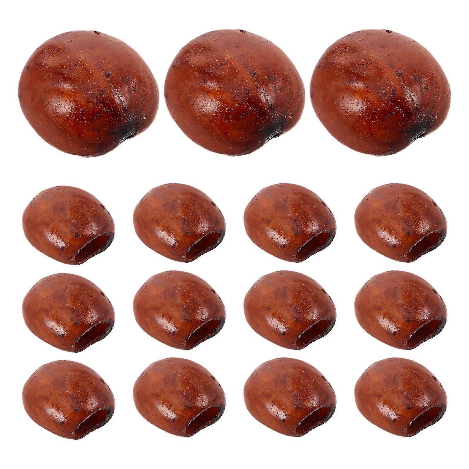 15pcs Diy Wind Chime Pendant: Natural Nutshell Charms For Wind Chimes - Hanging Natural Nutshell Pendants With Hole For Crafts Making