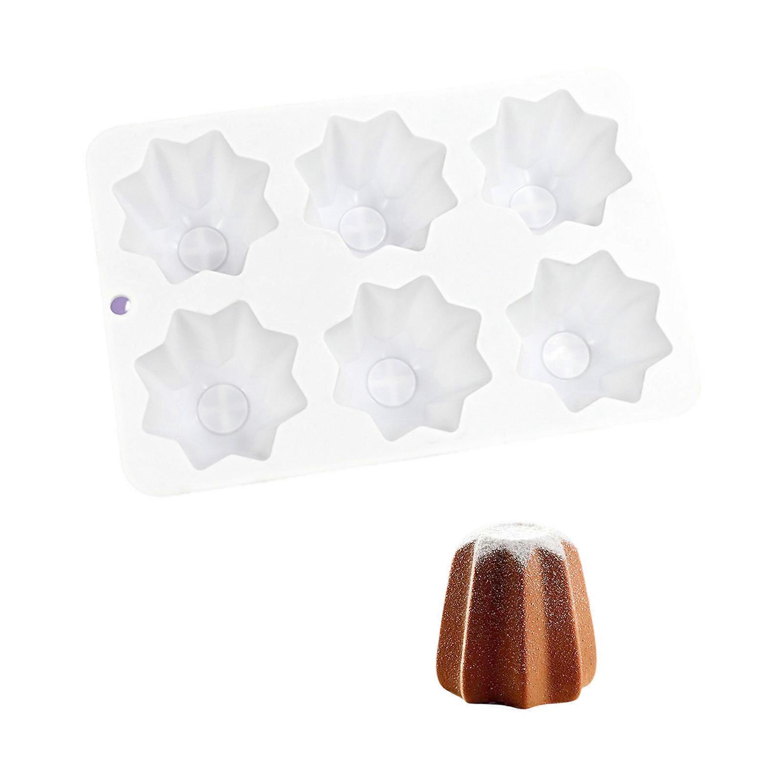 6 Cavities Kitchen Silicone Molds Octagonal Shape Chocolate Making Molds Kitchen Baking Tool Silicone Texture for Candy Multicolor