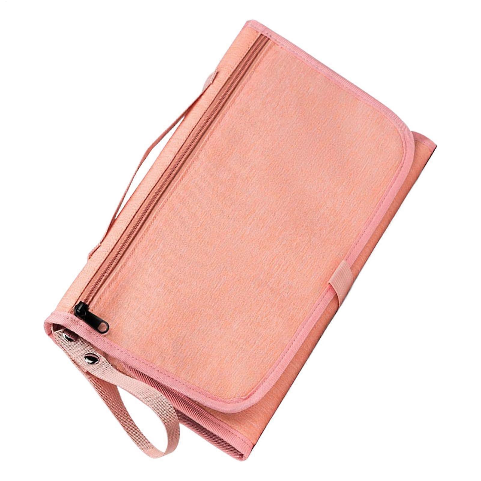 Diaper Purse Large Capacity With Stroller Hook Stroller Bag With Changing Pad Pink For Beach Travel Short Trips Family Outings Picnic