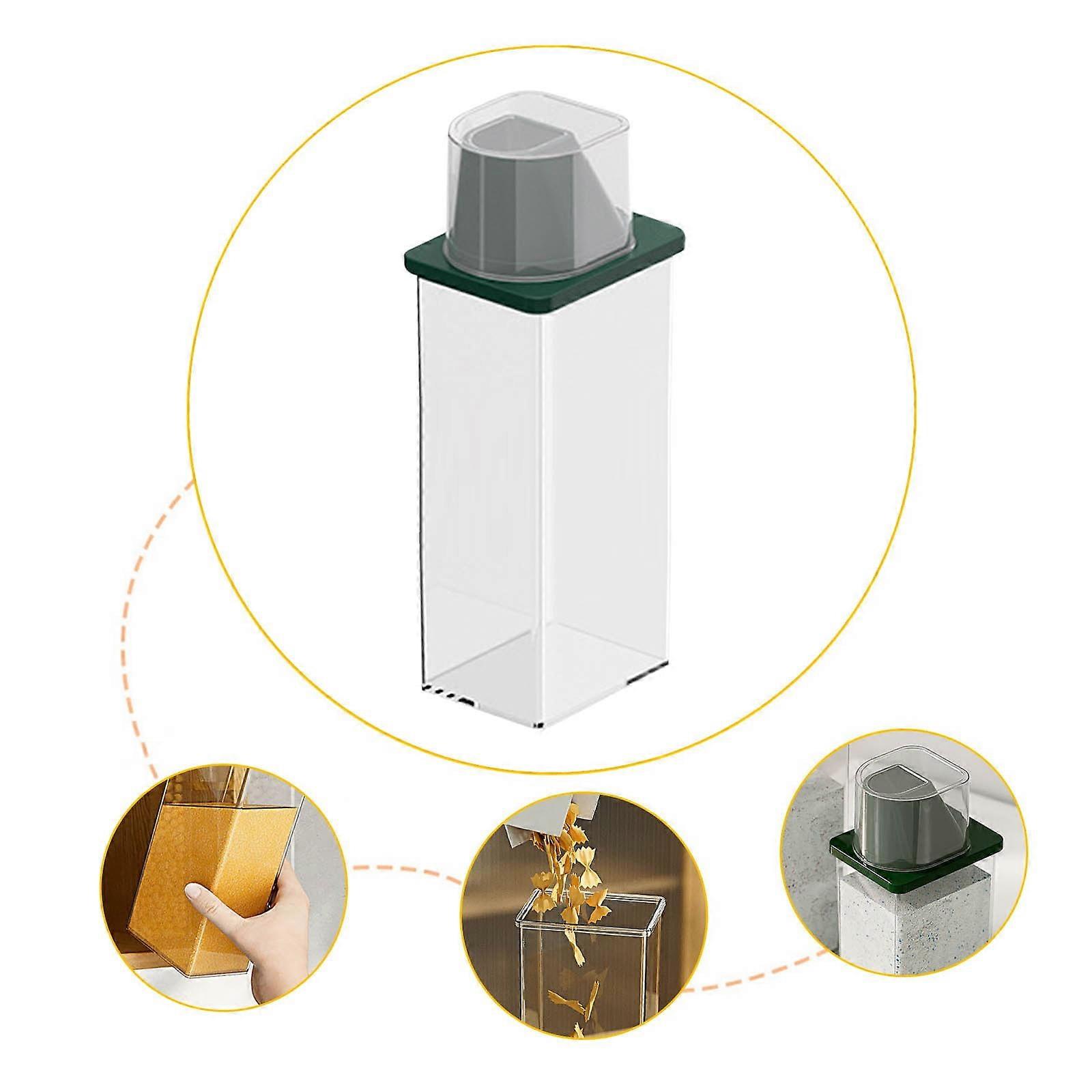 Herrnalise Airtight Food Storage Containers with Lids & Measuring Cup, Compatible with Flour, Sugar, Grain, Baking - Clear 0.8L