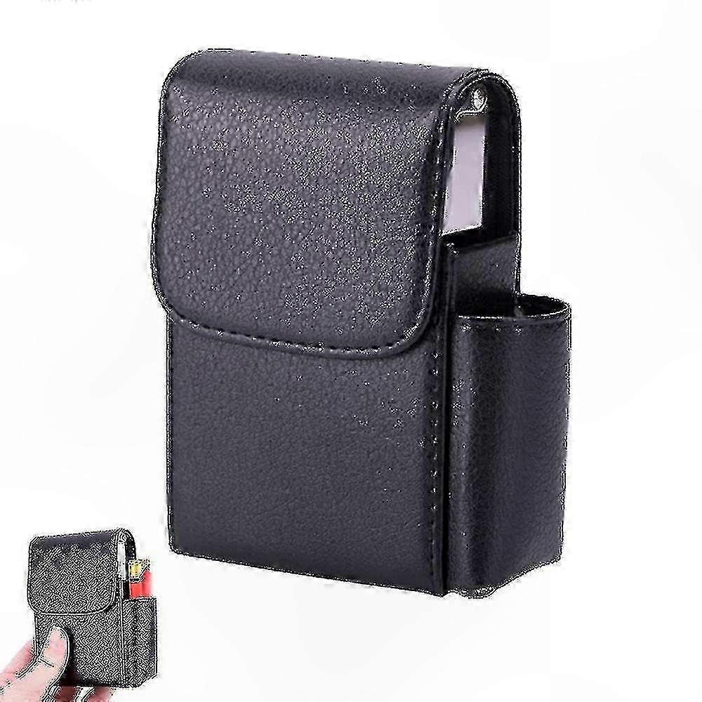 PU Leather Cigarette Case with Stainless Steel Frame, Durable Storage Box for Cigarettes