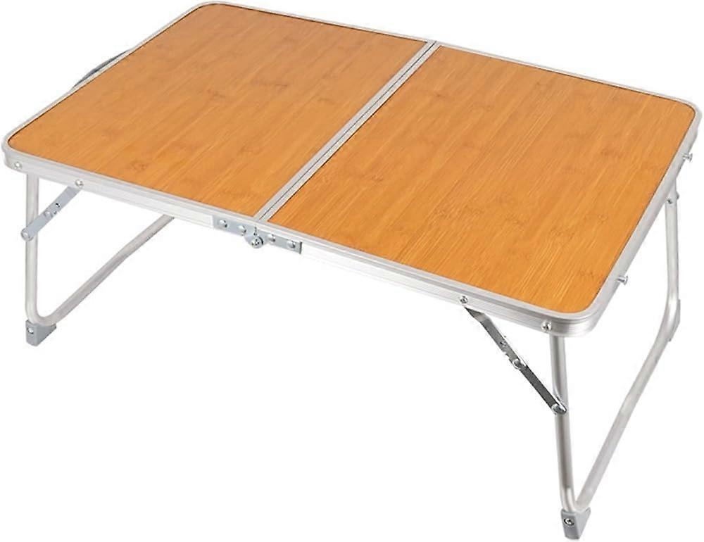 Portable Bamboo Folding Table  Lightweight, Compact For Outdoor Picnics, Camping, And Computer Use