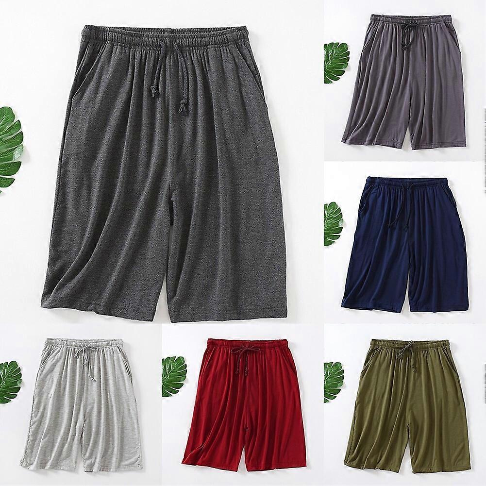 Shorts Pajamas Shorts Modal Plus Size Sleep Shorts Solid Color For Men
