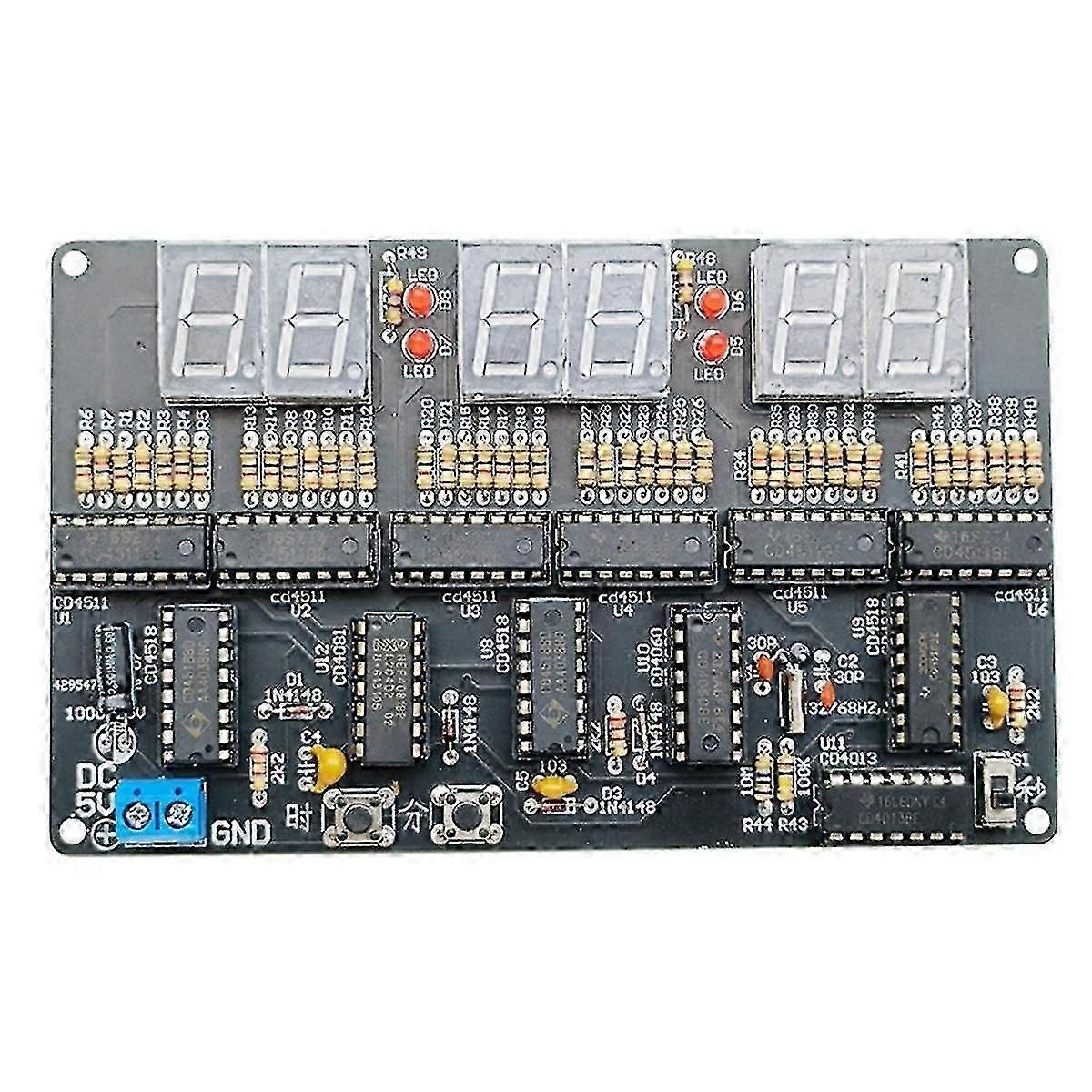 Dc 4.5v-5.5v 6-bit Digital Circuit Clock Kit Electronic Clock Teaching And Training Welding Product