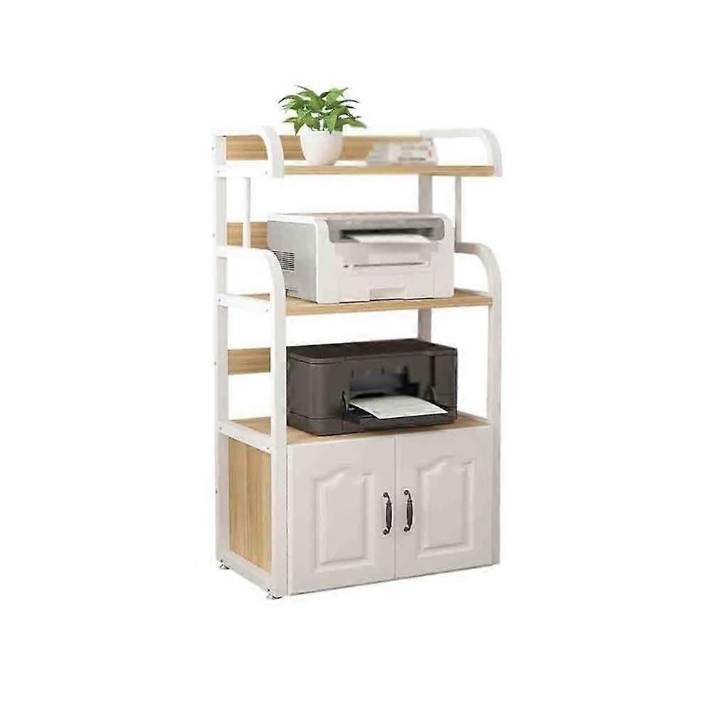 Printer Stand Floor Standing Printer Rack Office Storage Copier Desk MultiLayer with Door Cabinet