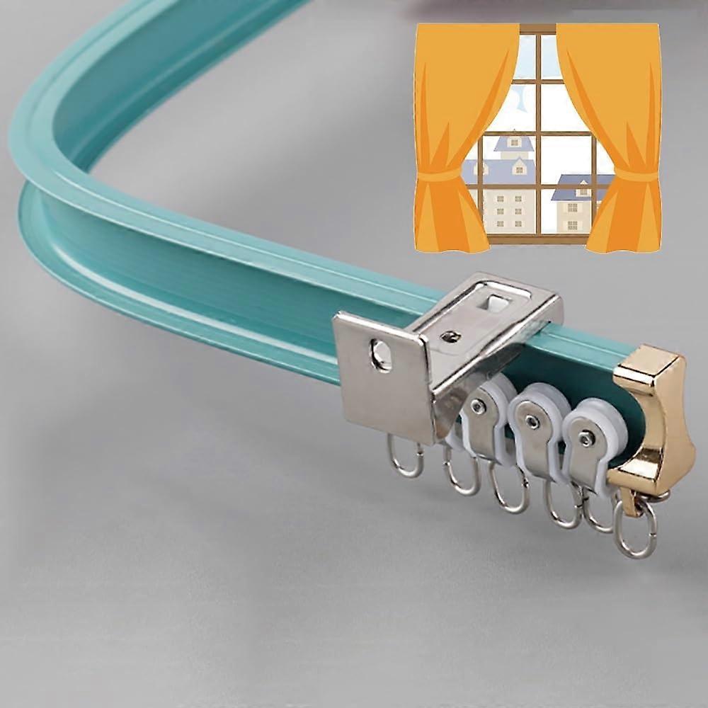 Curved Ceiling Curtain Rod Flexible Track for Room Partition, Wall or Ceiling Mount, Green Side 3.9m