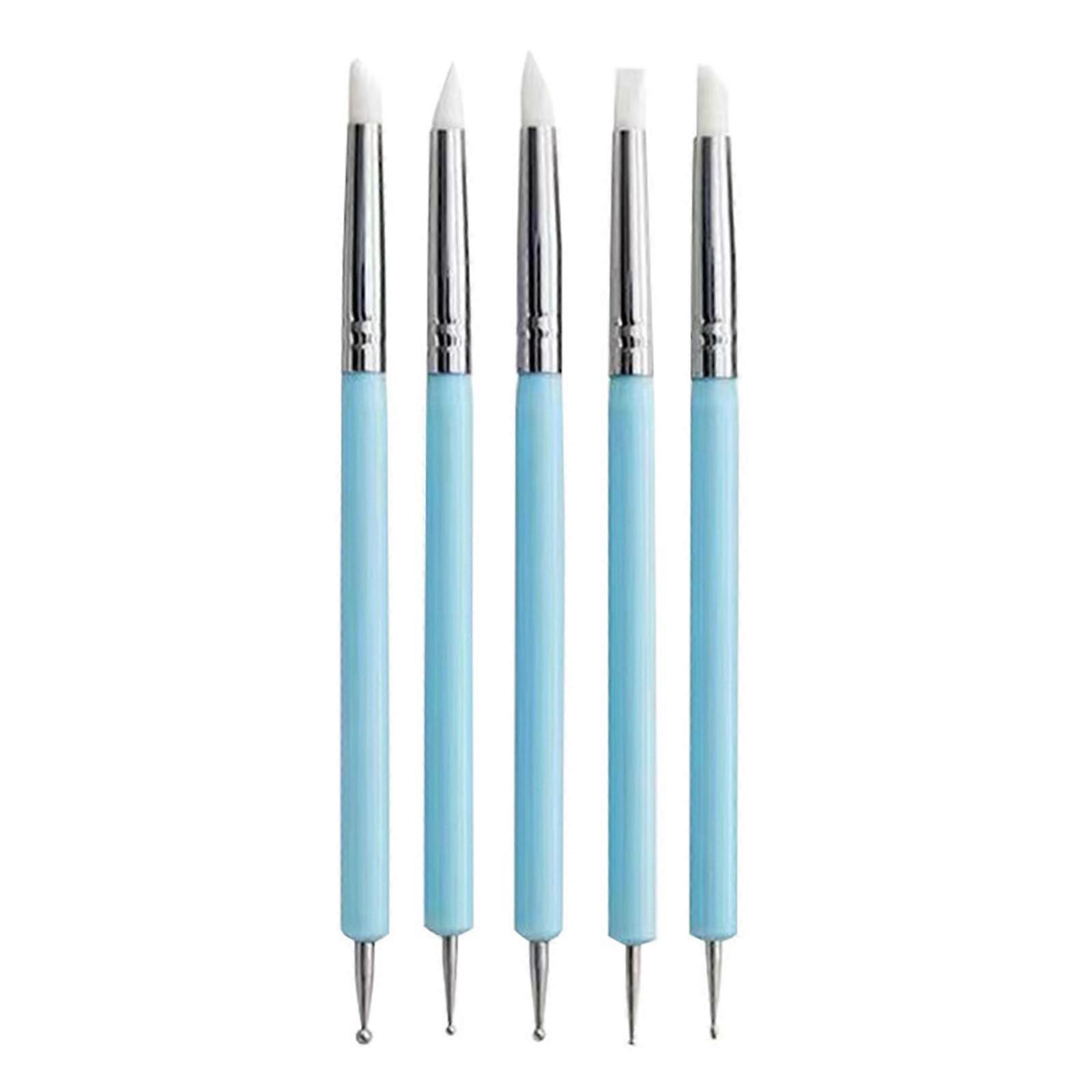 Modeling Dotting Tool Pottery Embossing Tool for Pottery Crafts DIY Crafts Nail Tool 5Pcs Silicone Clay Sculpting Tool Multicolor