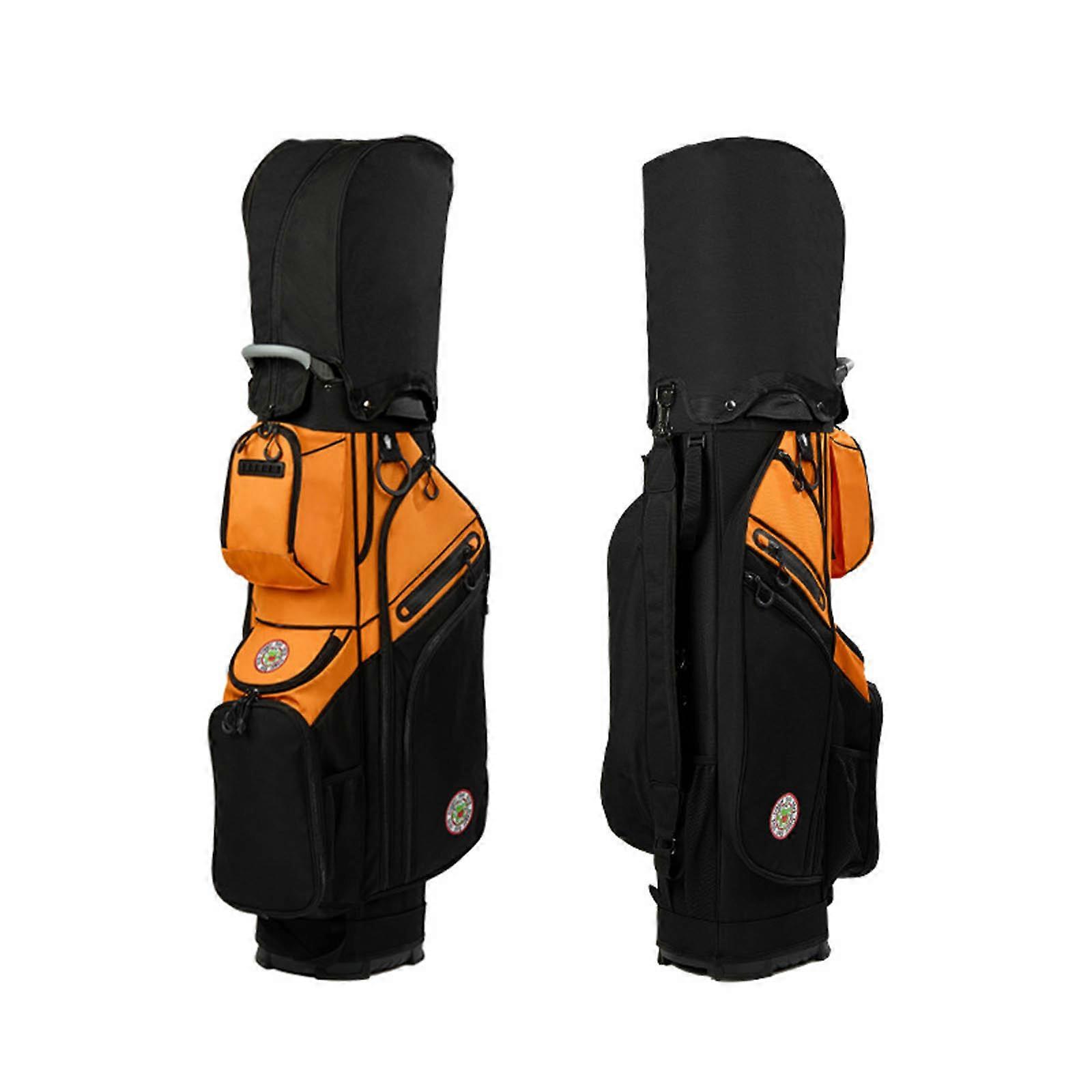 Quiet Action Golfing Cart Bag 14 Way Top Divider Structure 7lbs Thin Plan With Oversized Shoe Compartments  Black and yellow