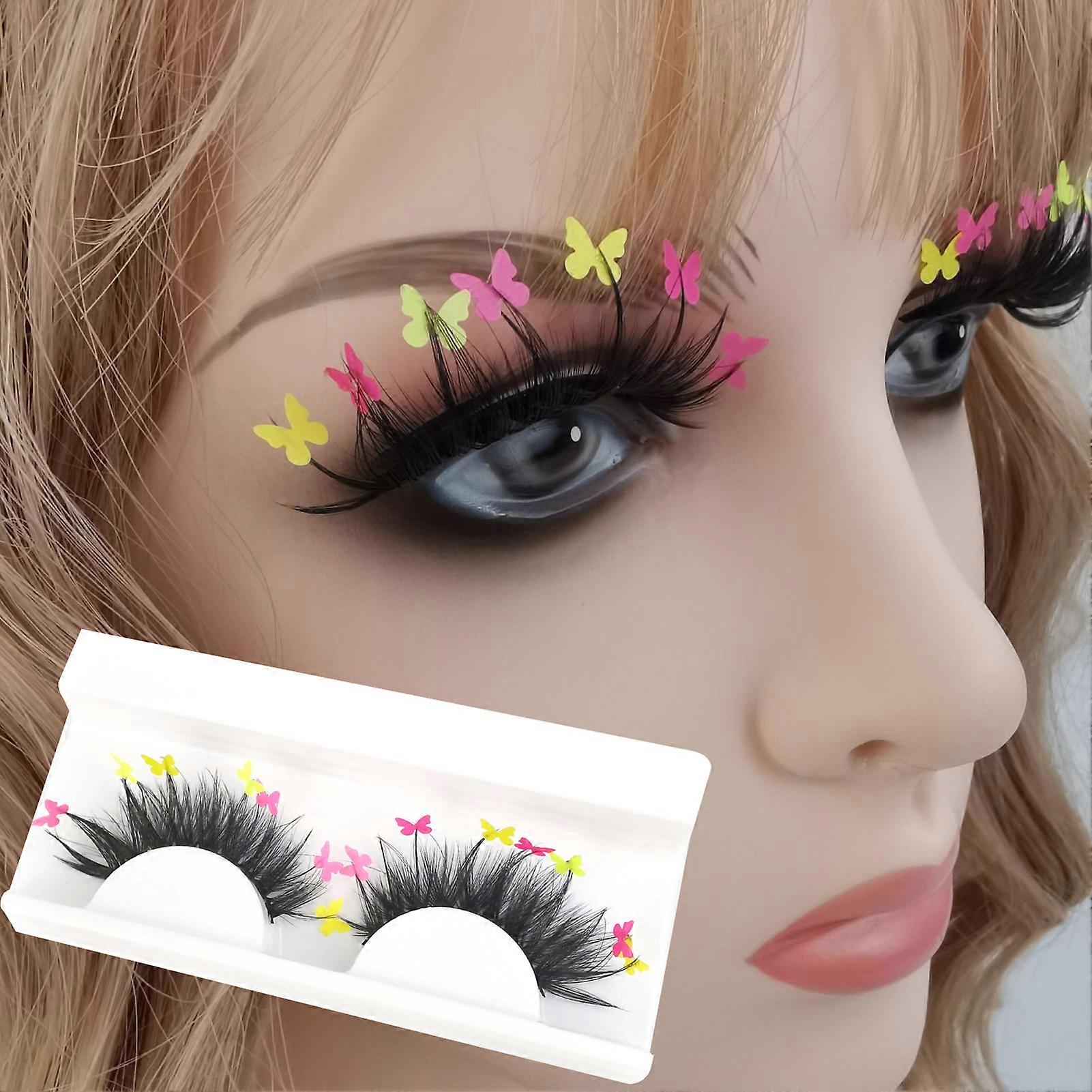 Hesroicy 1 Pair 3D False Eyelashes, Soft & Comfortable, Full Strip, No Residue, Easy to Extend, Charming Look for Women
