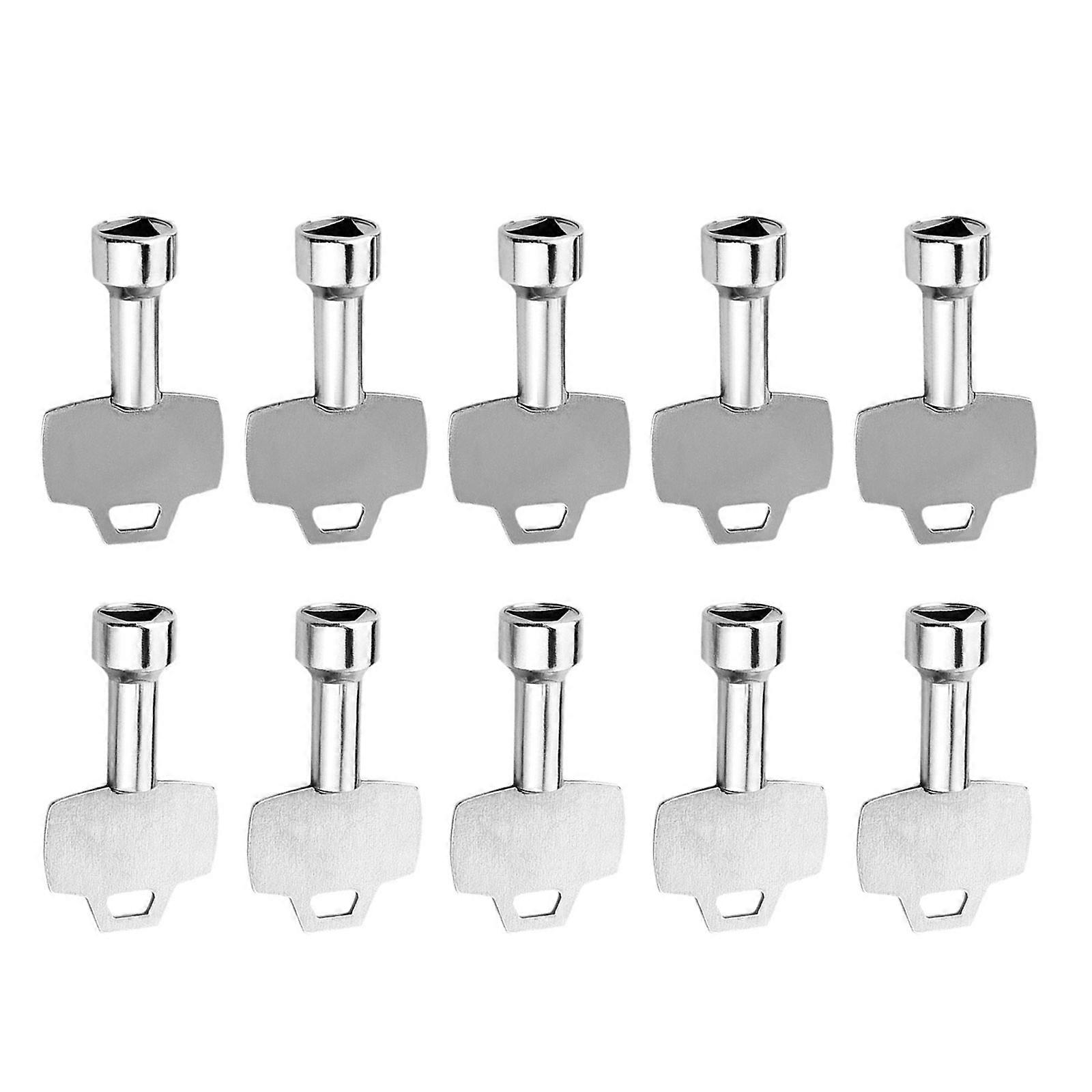 Pack of 10 Compact Triangular Socket Spanner Key Utility Key Plumbers Tool Key for Gas and Water Meter Box Key Wrench Multicolor