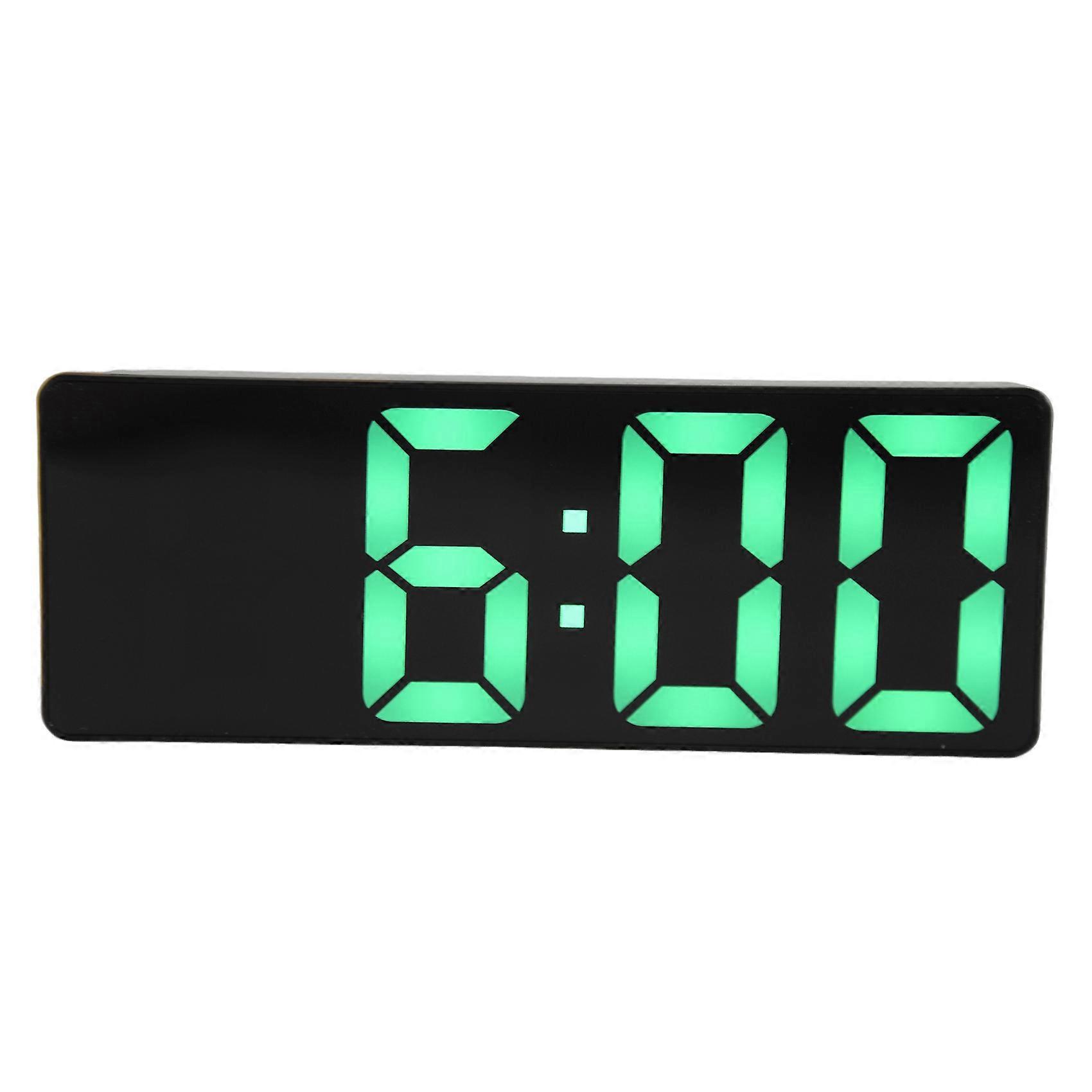 Alarm Clock, LED Clock for Bedroom, Electronic Desktop Clock with Temperature Display, Adjustable Brightness(Green)