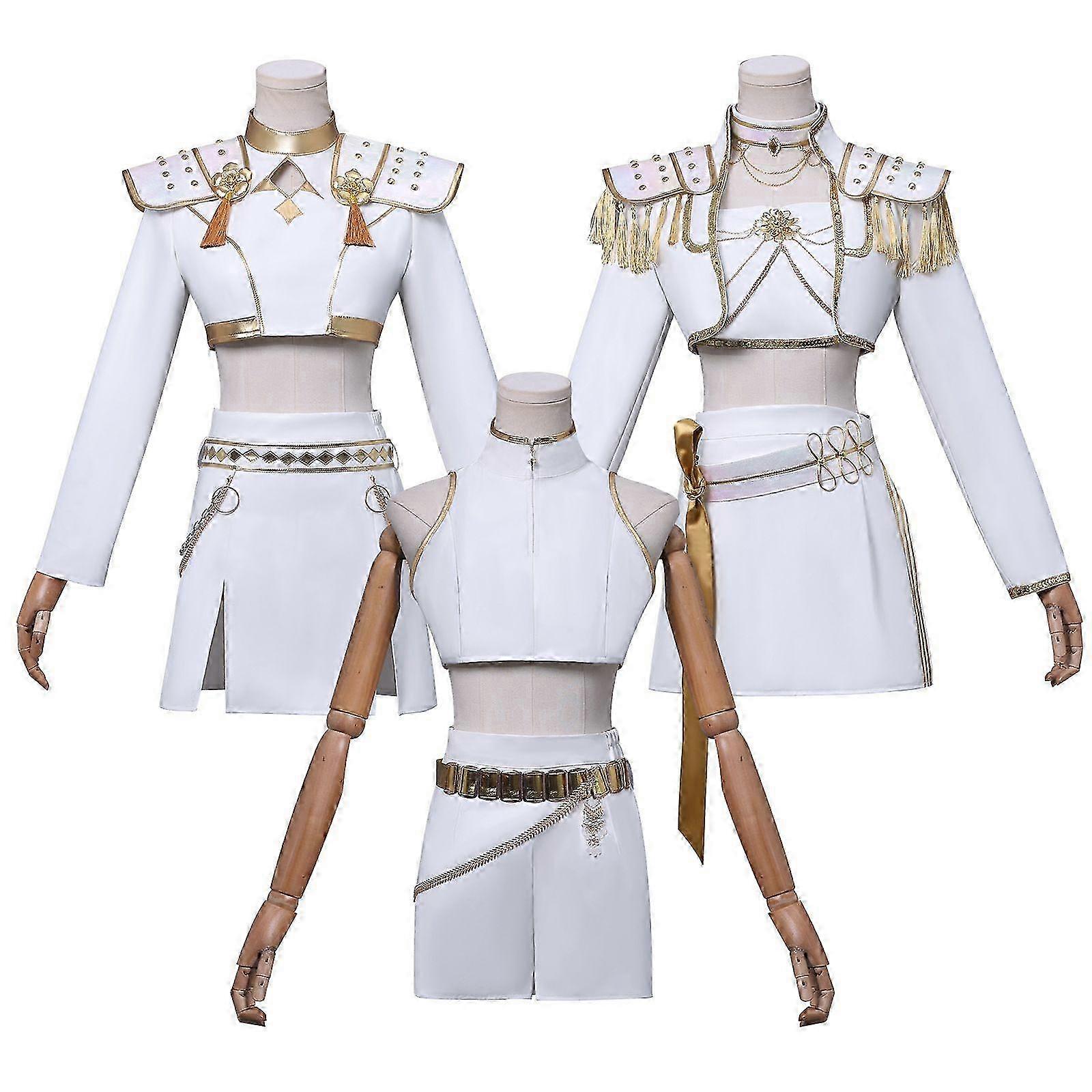 جديد KPop الشياطين صيادو أزياء تأثيري مجموعة الرومي ميرا زوي هالوين حزب يتوهم اللباس للمرأة أبيض _e