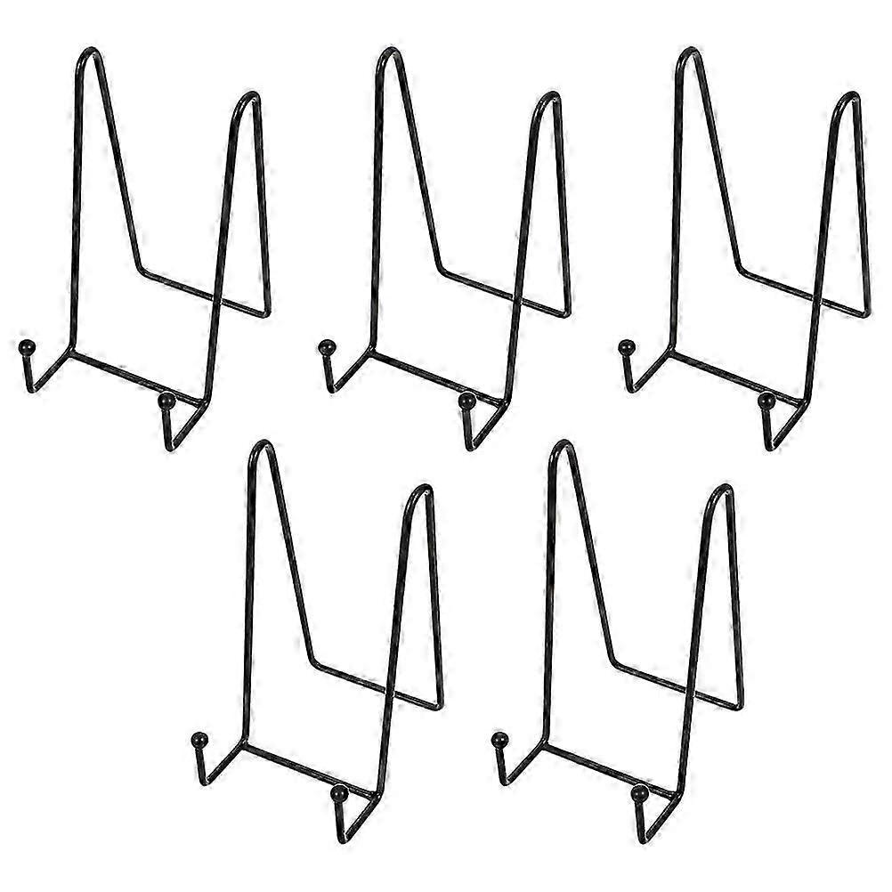 Black Iron Plate Stands for Display 5 Pieces Stable Bottom Design Lightweight and Suitable