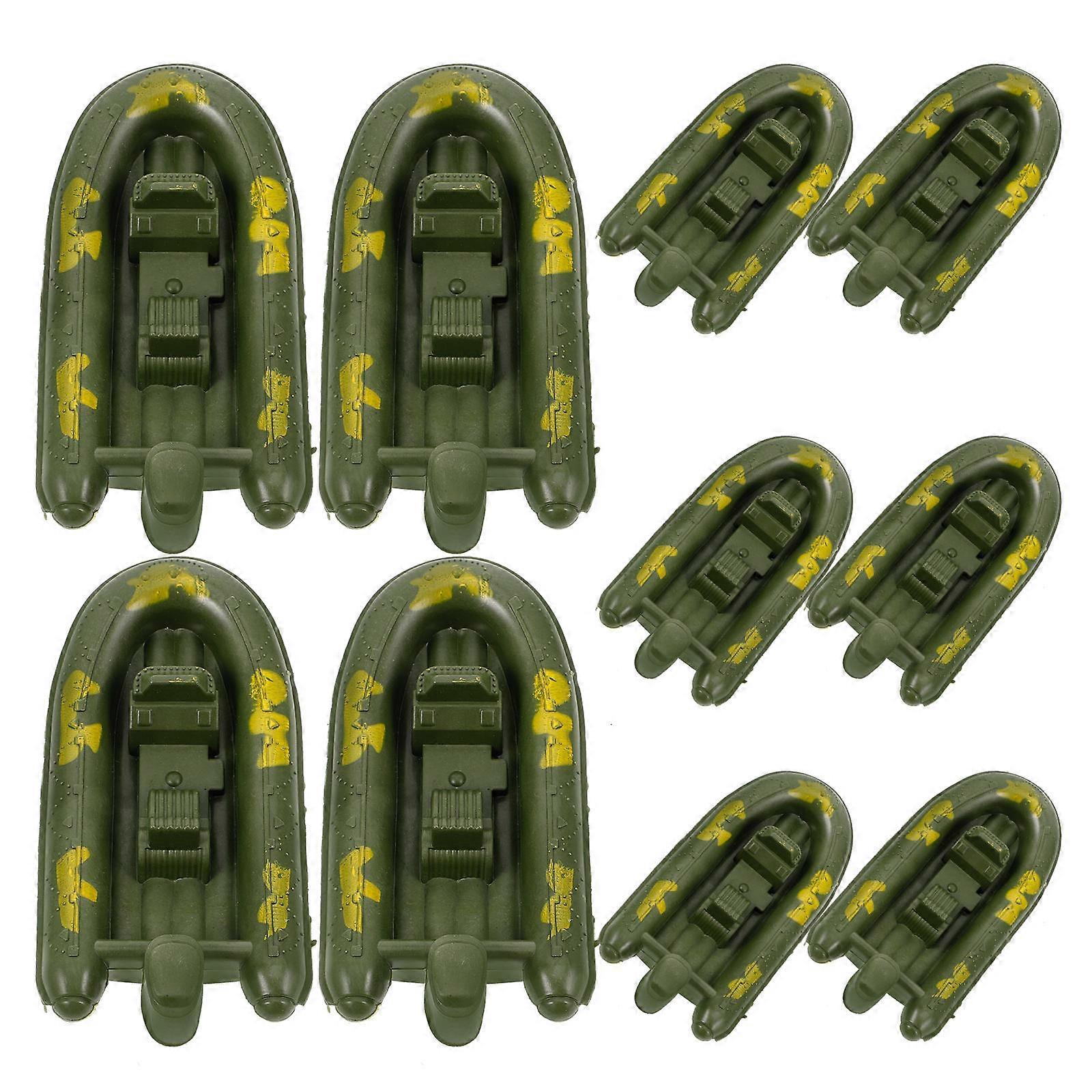 Boat Toy Small Boat Models for Landscaping Use 10Pcs Green Simulation Kit