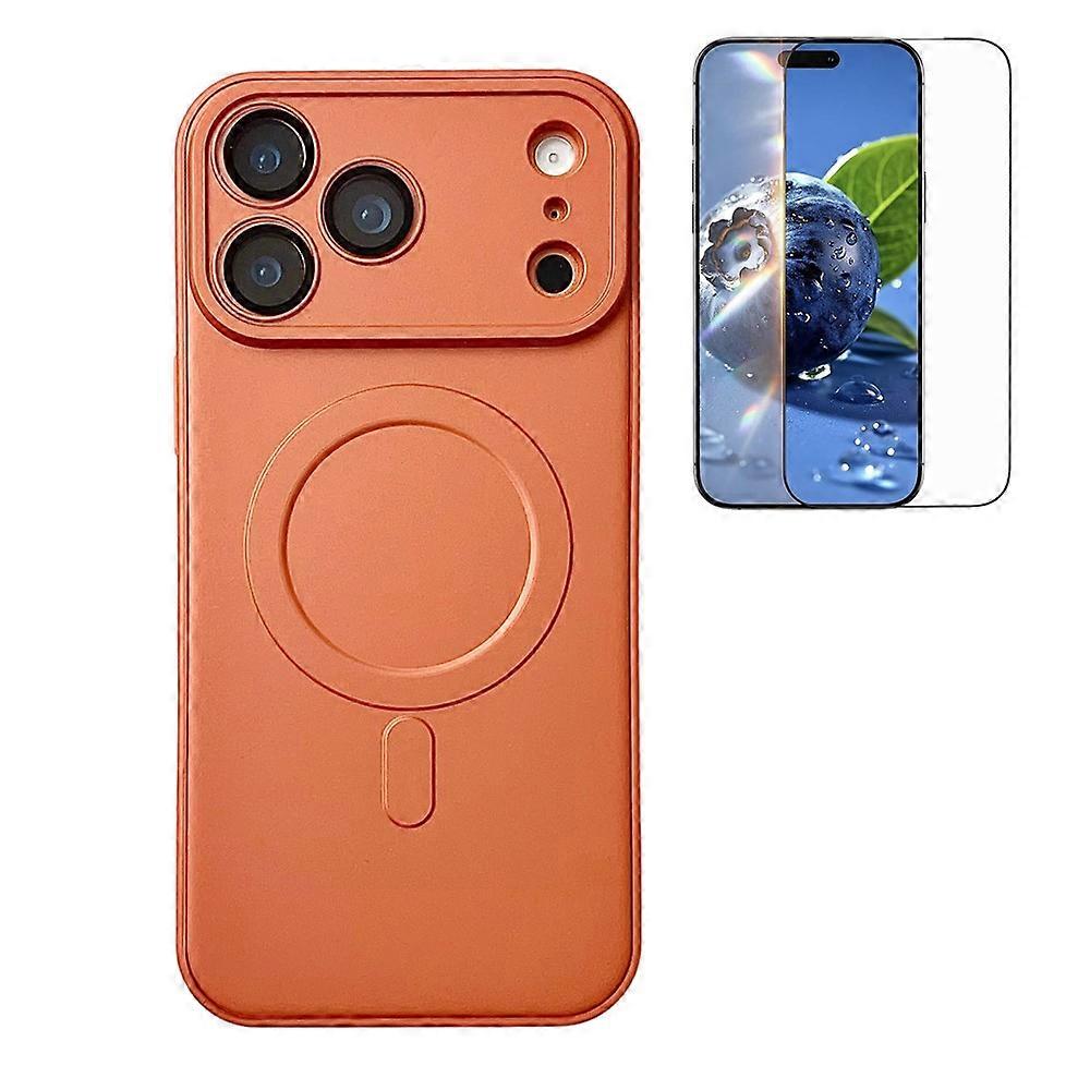 Compatible For iPhone 17 Pro Case Compatible with MagSafe Precise Cutouts Solid Color Phone Cover with Screen Protector