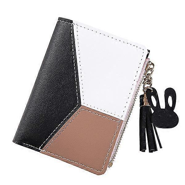 PU Leather Handbag for Women, Small and Short Size, Ladies Zipper Handbag, Stylish, Bifold Small Wallet, 12*9*1.5cm