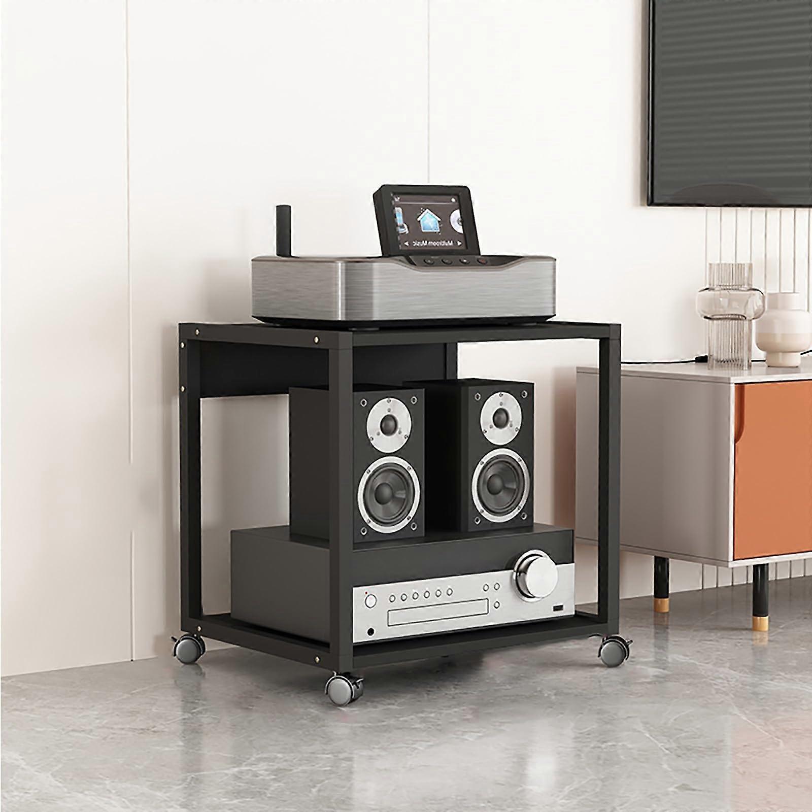 Media Stand For Game Consoles And DVDs, AV Media Corner Shelf, MidCentury Modern Living And Gaming Rooms 50x40x55 cm