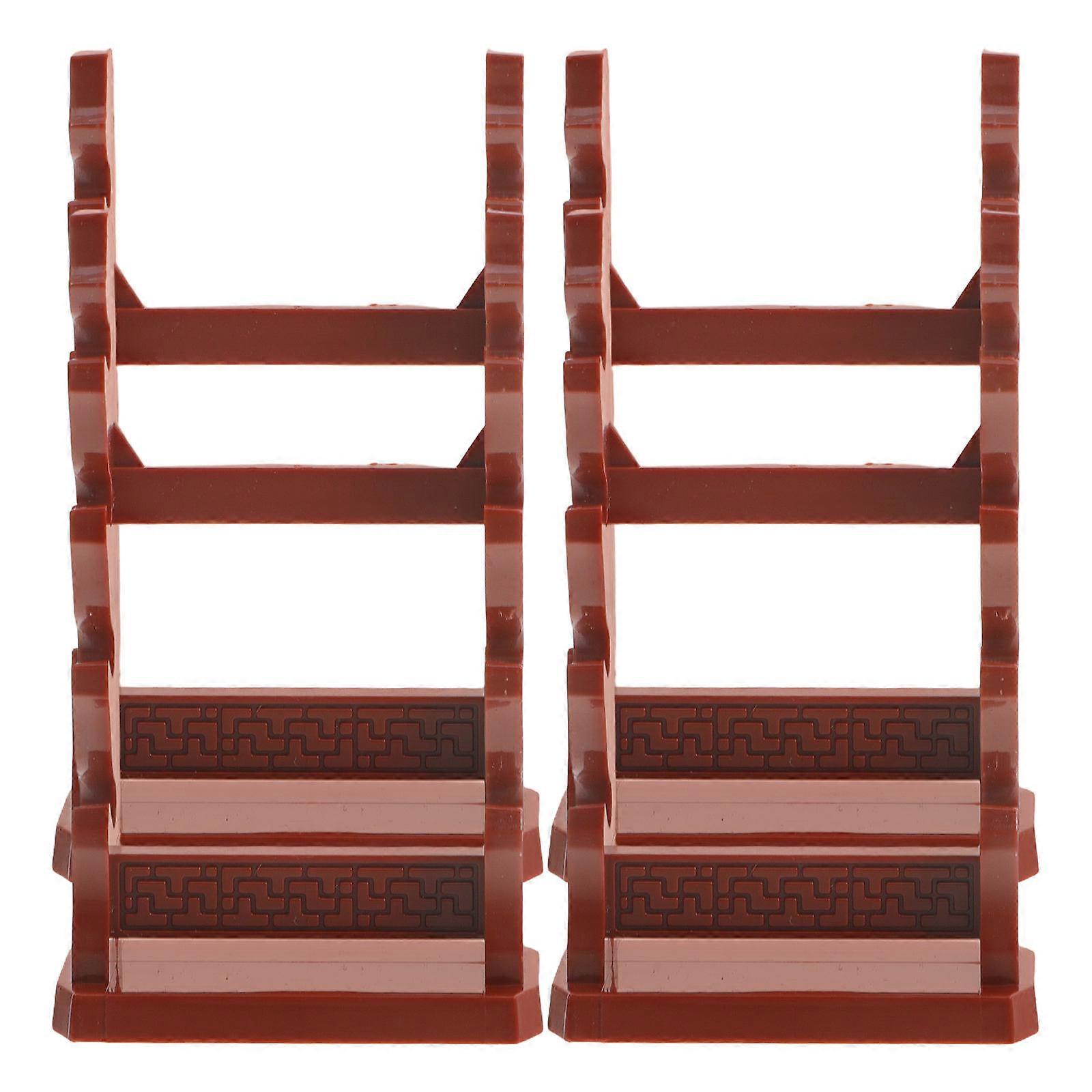 Miniature Sword Racks Display Shelf for Organizing 20Pcs Coffee Plastic