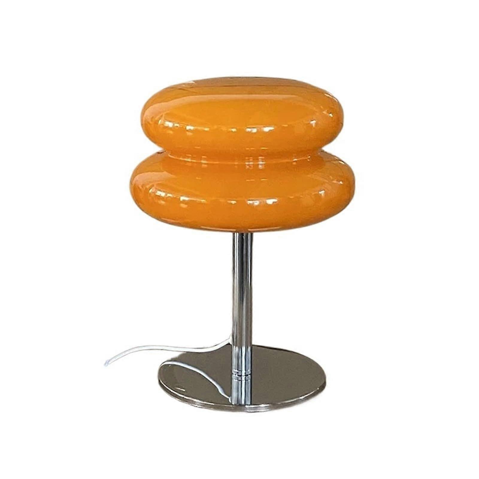 Bauhaus Mushroom Desk Lamp with Dimmable Brightness, Warm Ambient Glow, Eye Protection, Orange
