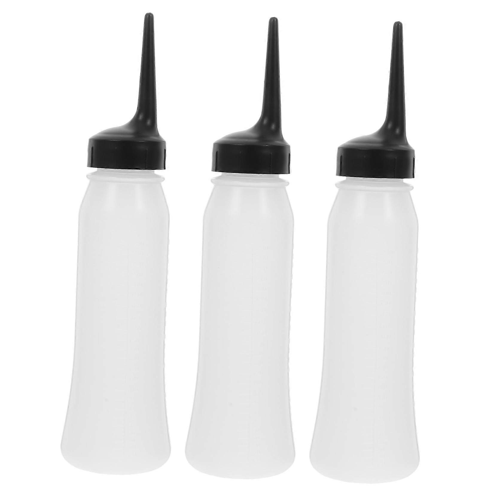 3pcs Hair Dye Applicator Bottles with Scale, Refillable Shampoo Pump for Precise Even Application
