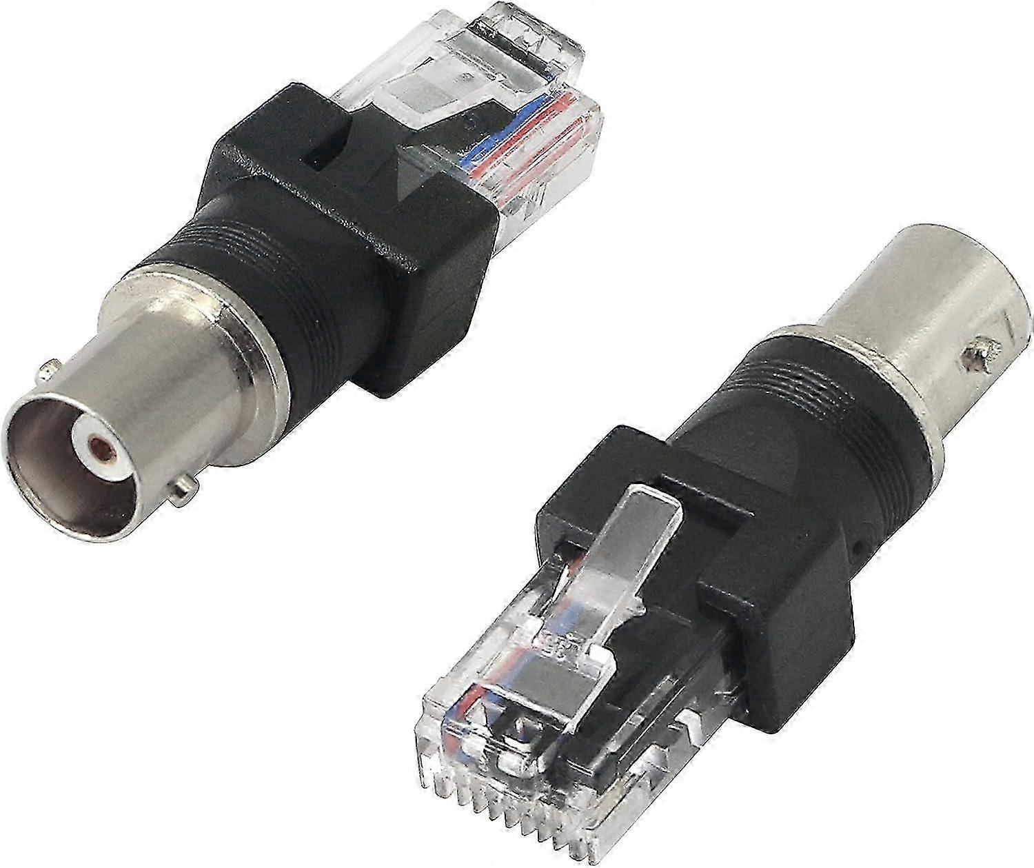 Samica na RJ45 samec koaxiálna valcová spojka RJ45 na RF samec môže byť použitý pre tester a vyhľadávač čiar atď. (Balenie 2 kusov)