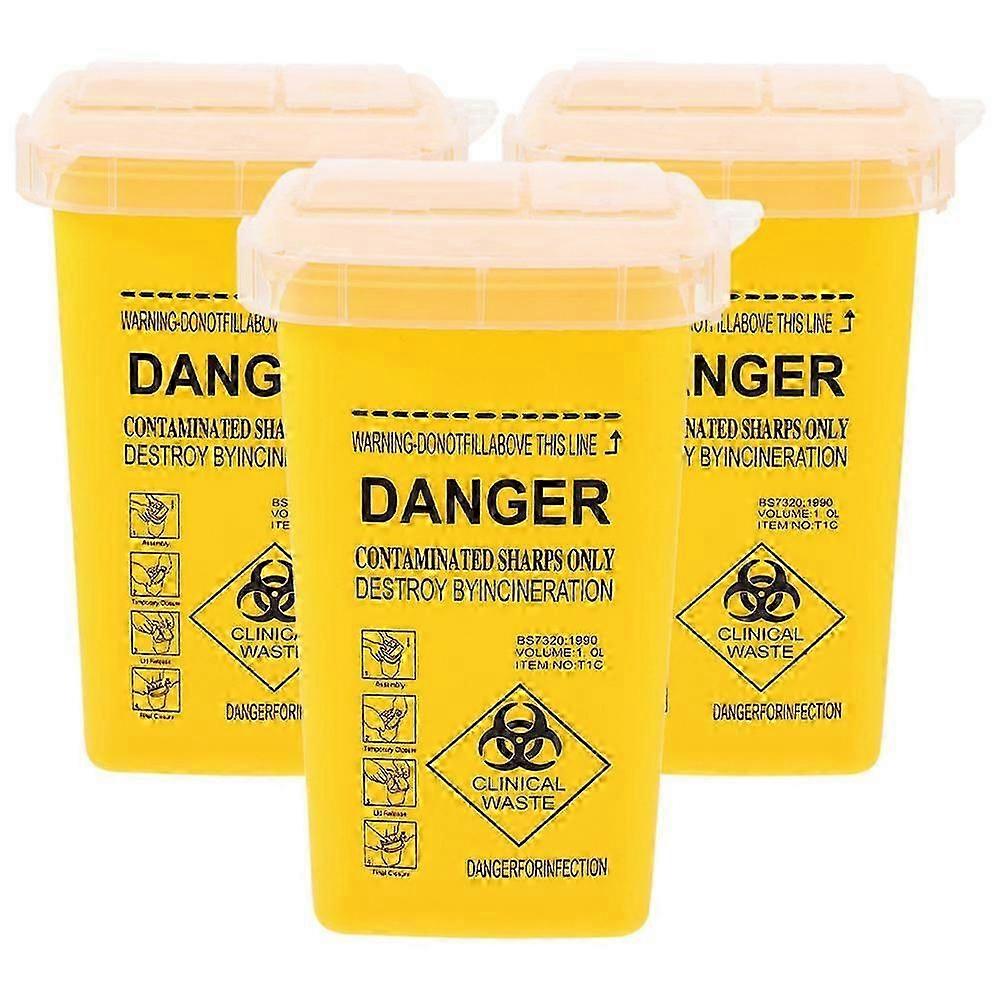 Sharp Containers For Waste Handling Travel Use 6.13.73.7in 3Pcs