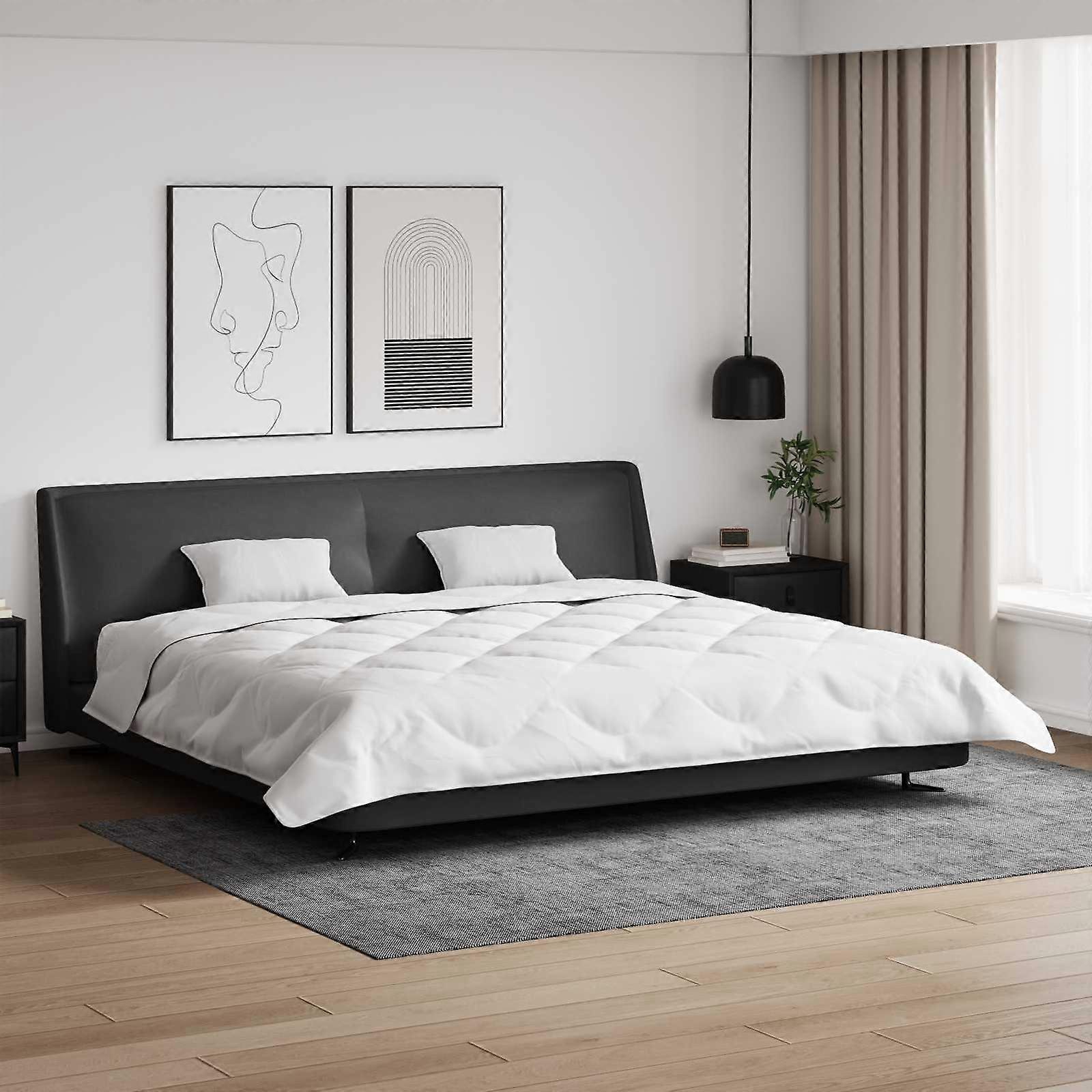 Decke mit Kissen 3 pcs Weiß Mikrofaser und Daunenfedern