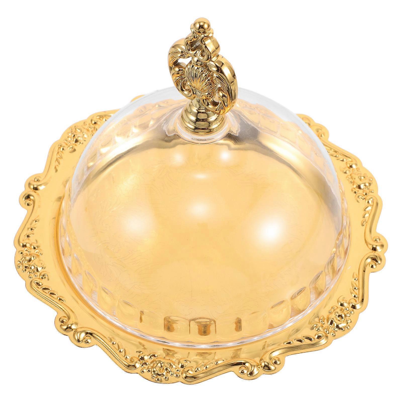 Dessert Display Tray Iron Cake Display Tray for Wedding with Dome