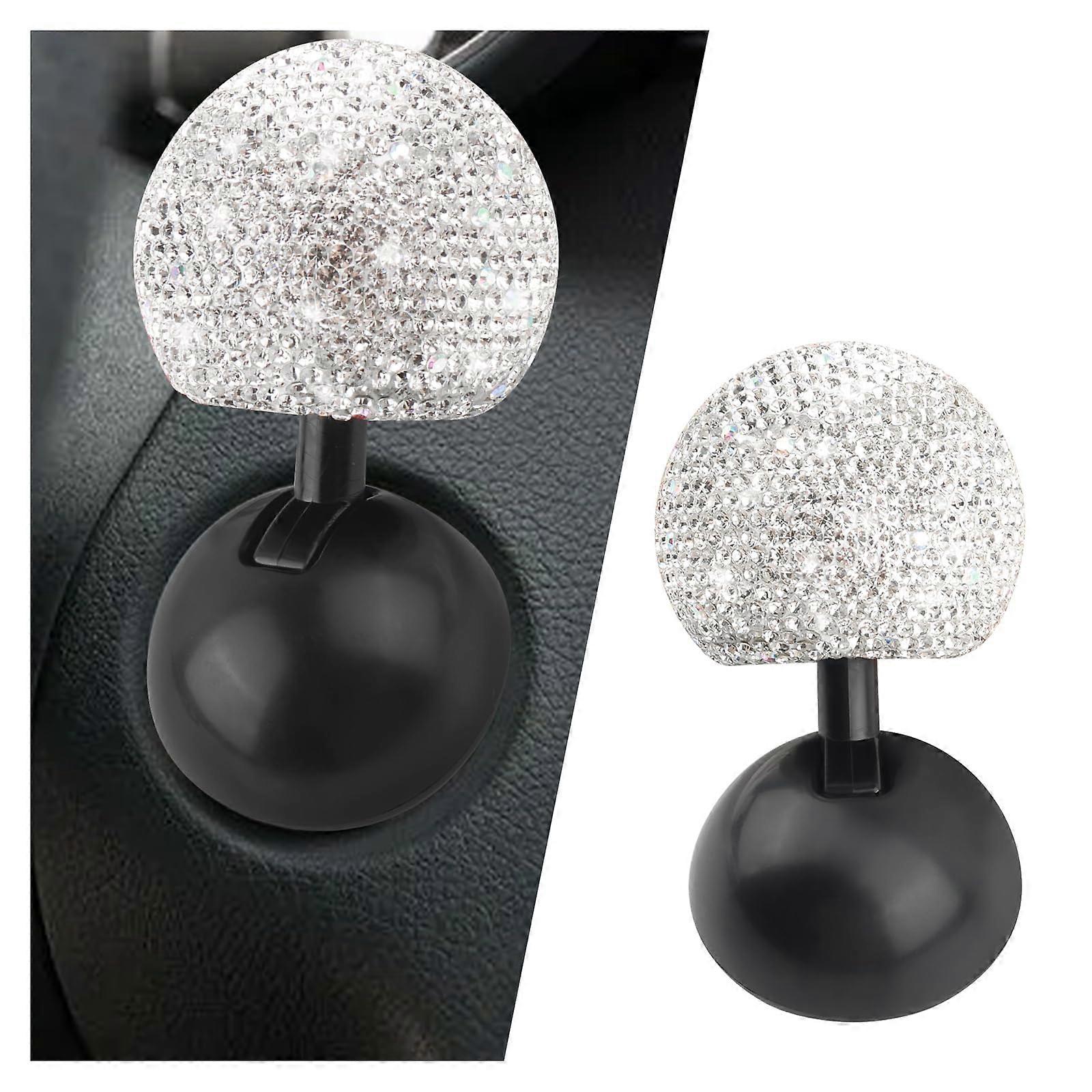 Diamond Car Start Button Cover with Crystal Sparkle, Scratch Resistant Engine Start Stop Protector