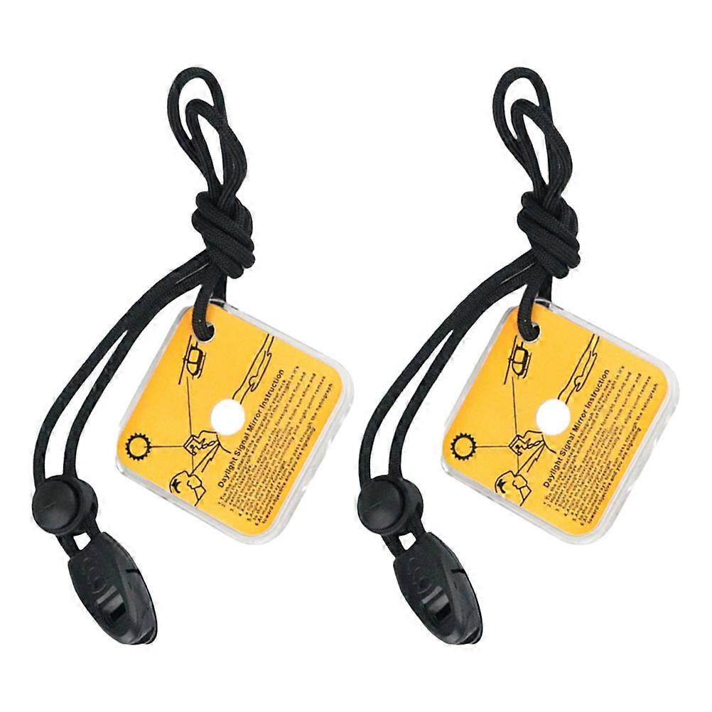 Emergency Reflective Mirror for Outdoor Survival Use 2Pcs Pack