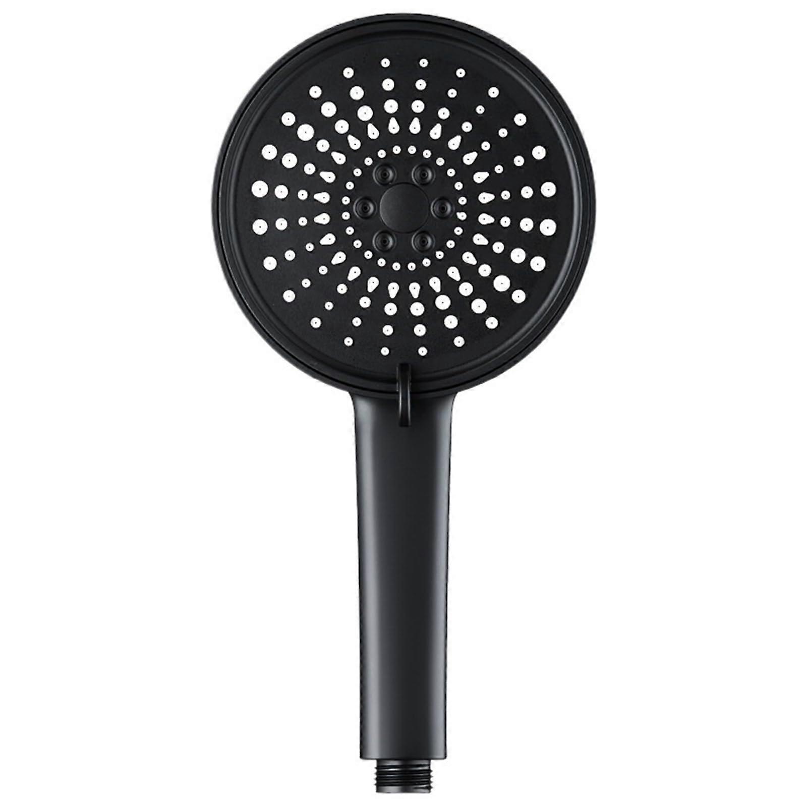 12.5cm  Pressure Handheld Shower Head with 5 Adjustable Spray Modes for Bathroom Black