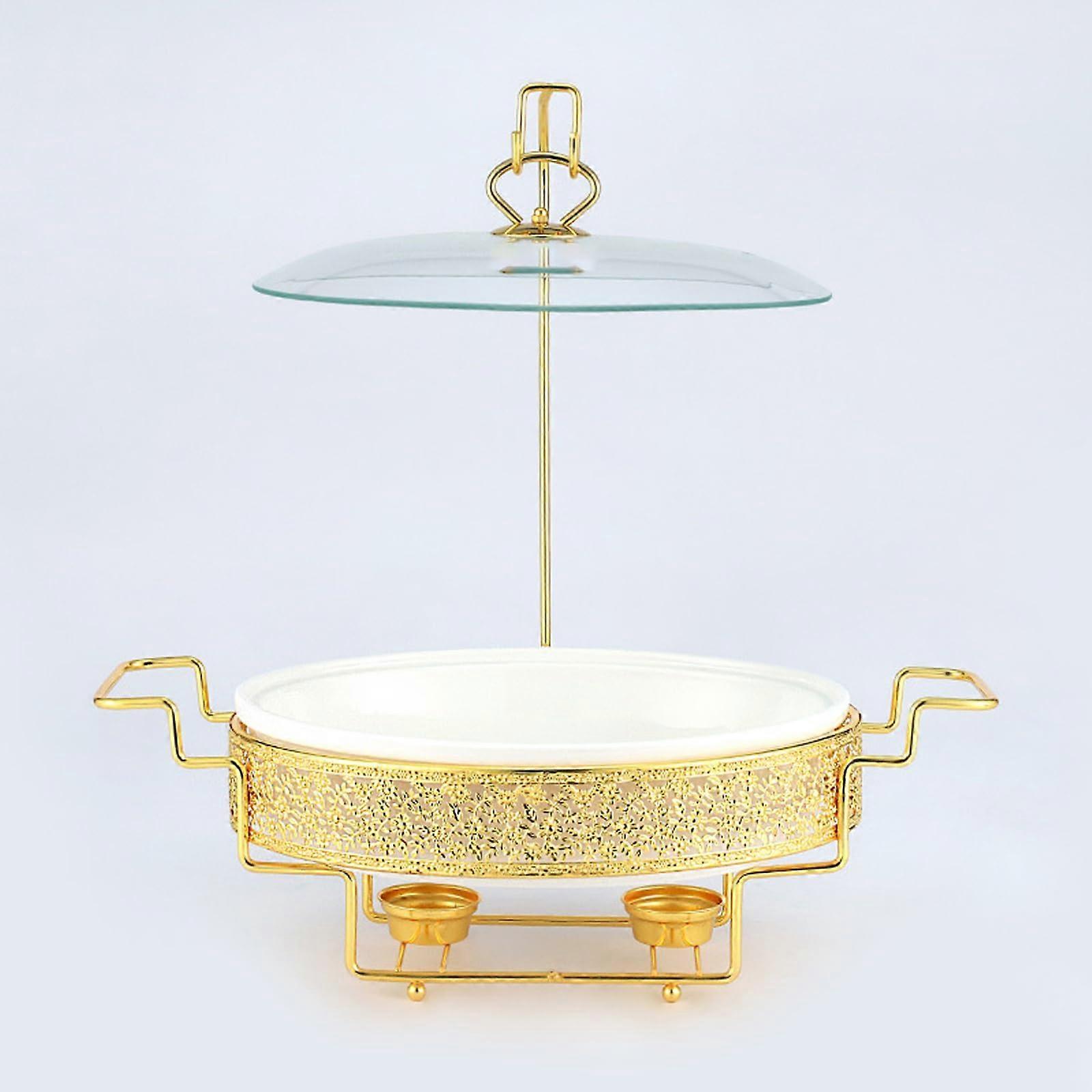 Buffet Warmer Stainless Steel Chafing Dish with Lid, Dual Temperature Control Catering Set