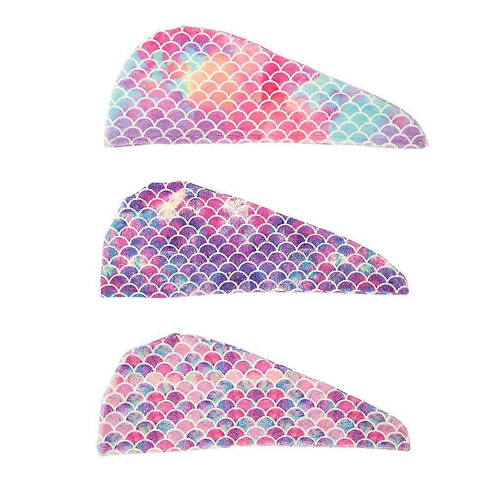 Water Absorbent Cap Thickened Hair Drying Hat for 6Pcs Assorted Color