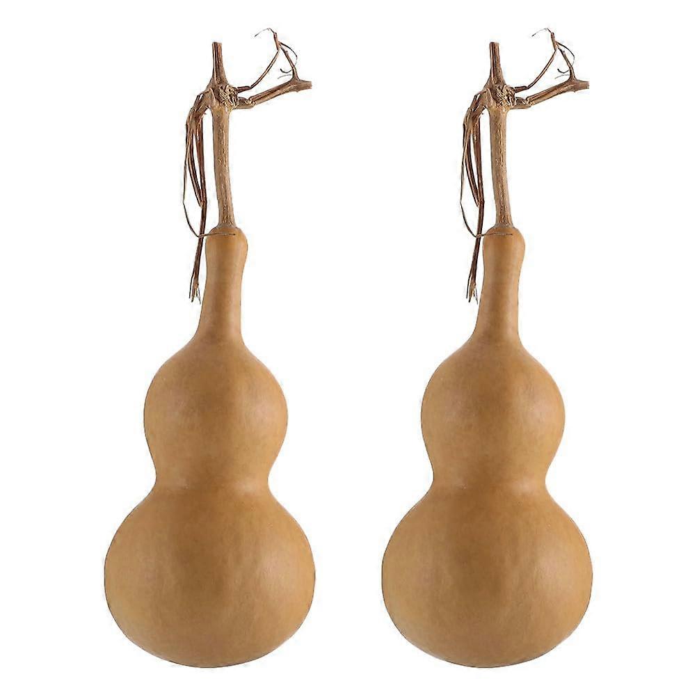 2pcs Decorative Gourd Ornament Set with Unique Shape for Rustic or Modern Desktop Display