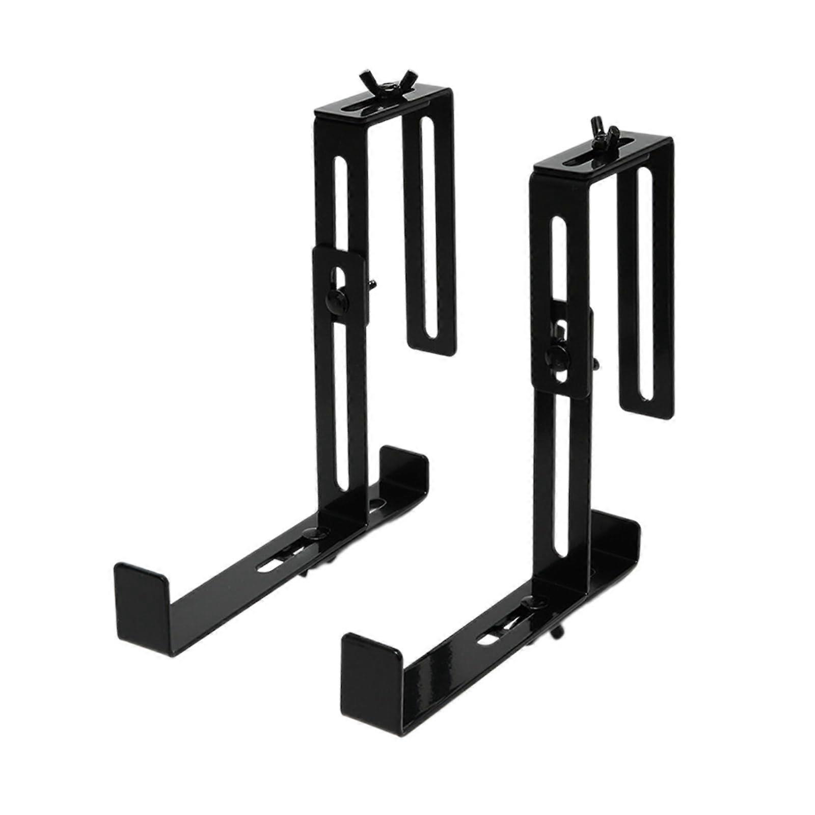2Pcs Adjustable Window Box Brackets Rust Resistant Metal Planter Holders for Railings and Wall Mount