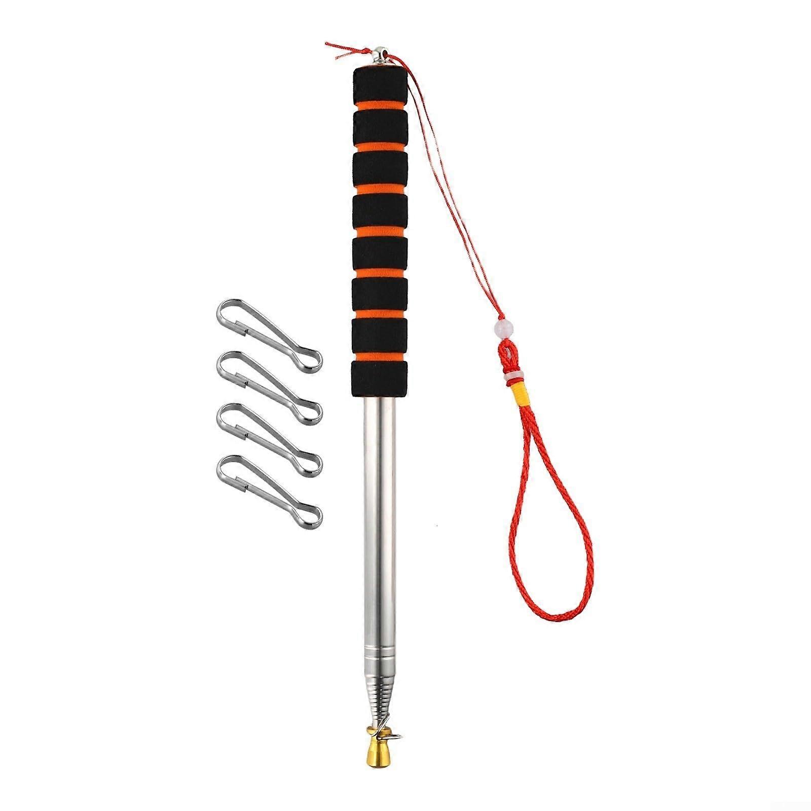 3 Meter Telescopic Portable Flag Pole with Adjustable Height and Secure Clips for Outdoor Events