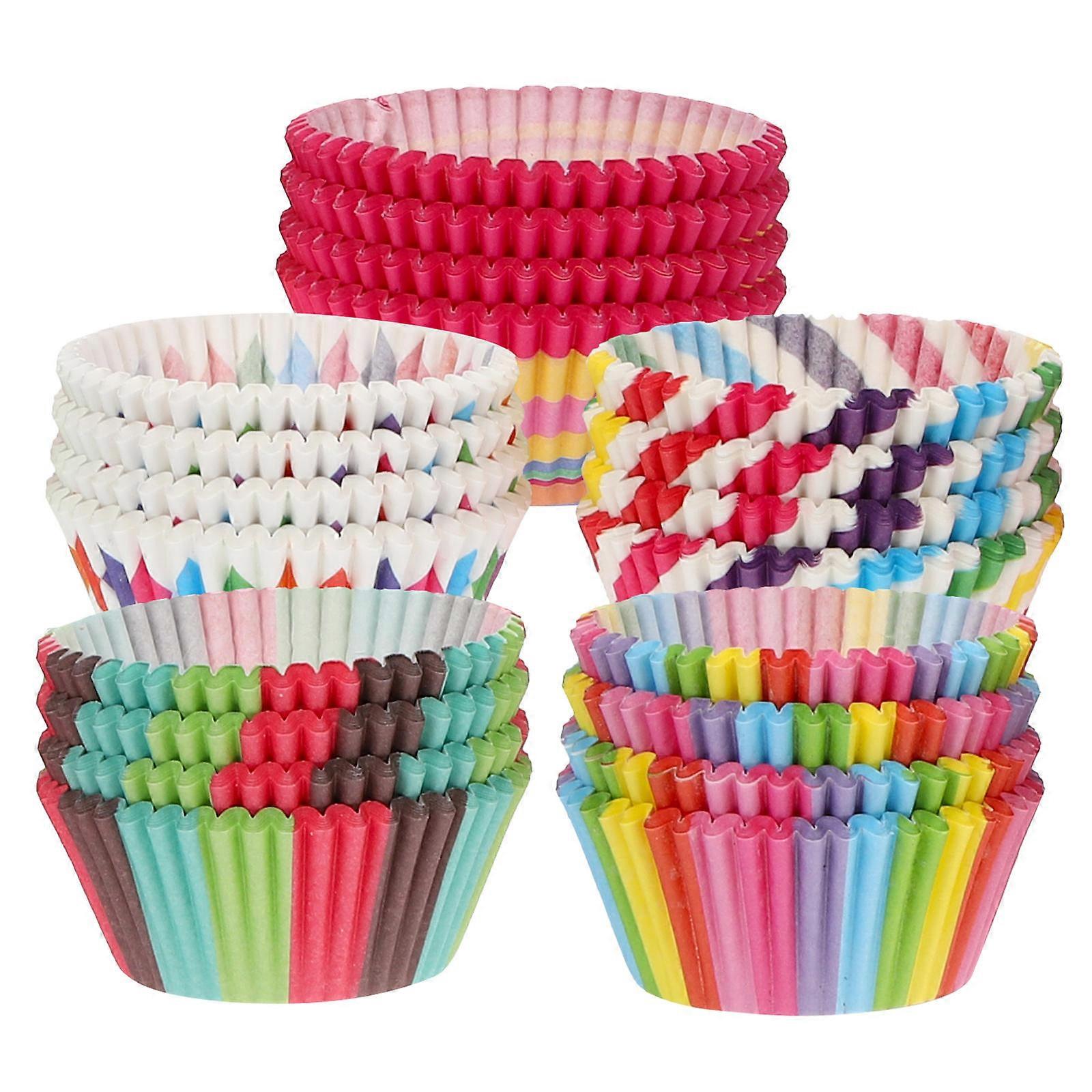 Egg Cake Paper Wrapper Cups for Baking Use 500Pcs Assorted Color Muffin Liners