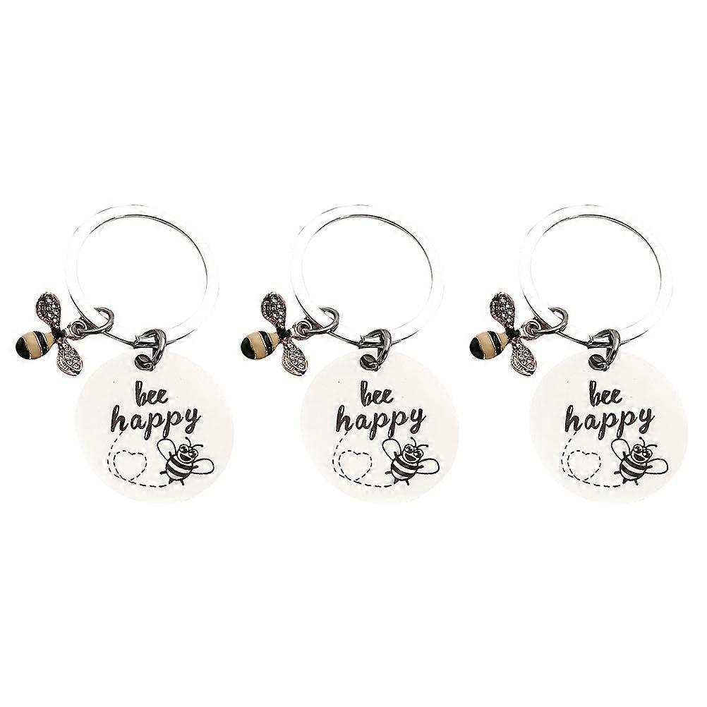 Cute Keyring Bee Inspiration Keychain Everyday Use 6x3cm 3Pcs