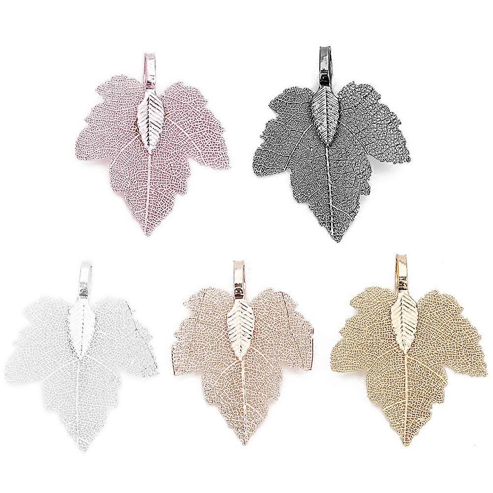 Electroplated Maple Leaf Grain Pendant Copper for Hanging Use 2Pcs Set